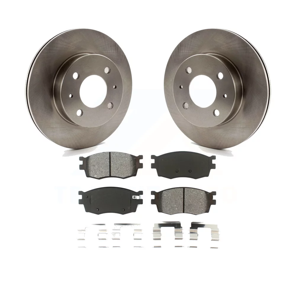 Transit Auto - Front Disc Brake Rotors And Semi-Metallic Pads Kit For 2006 Hyundai Accent Hatchback K8S-100420
