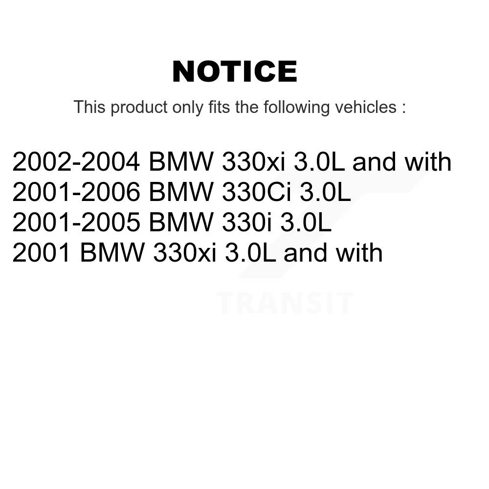 Transit Auto - Rear Ceramic Disc Brake Pads And Wear Sensors Kit For BMW 330Ci 330i 330xi KCW-100806