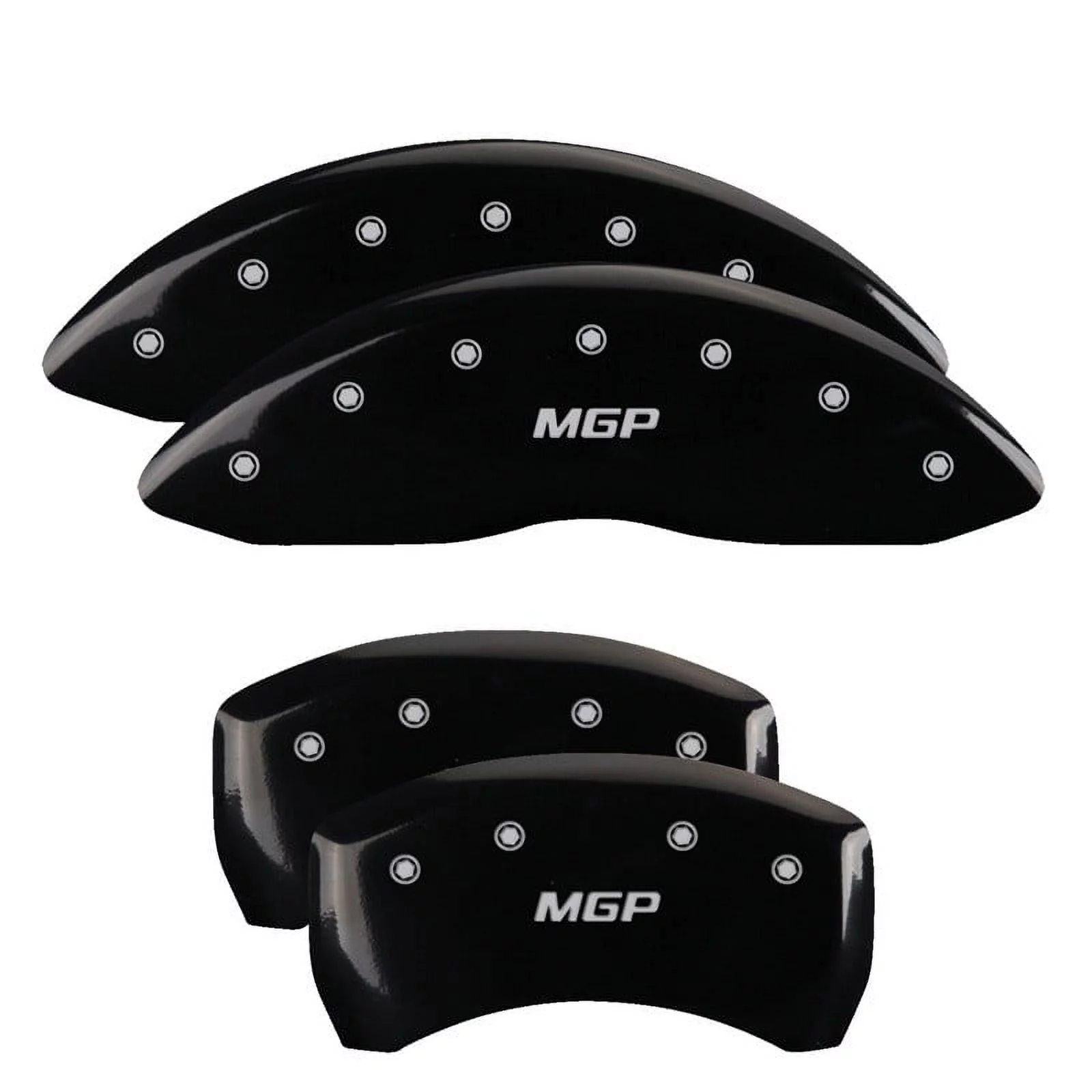 Mgp Caliper Covers 21197Smgpbk Mgp Black Powder Coat Finish, Silver Characters,