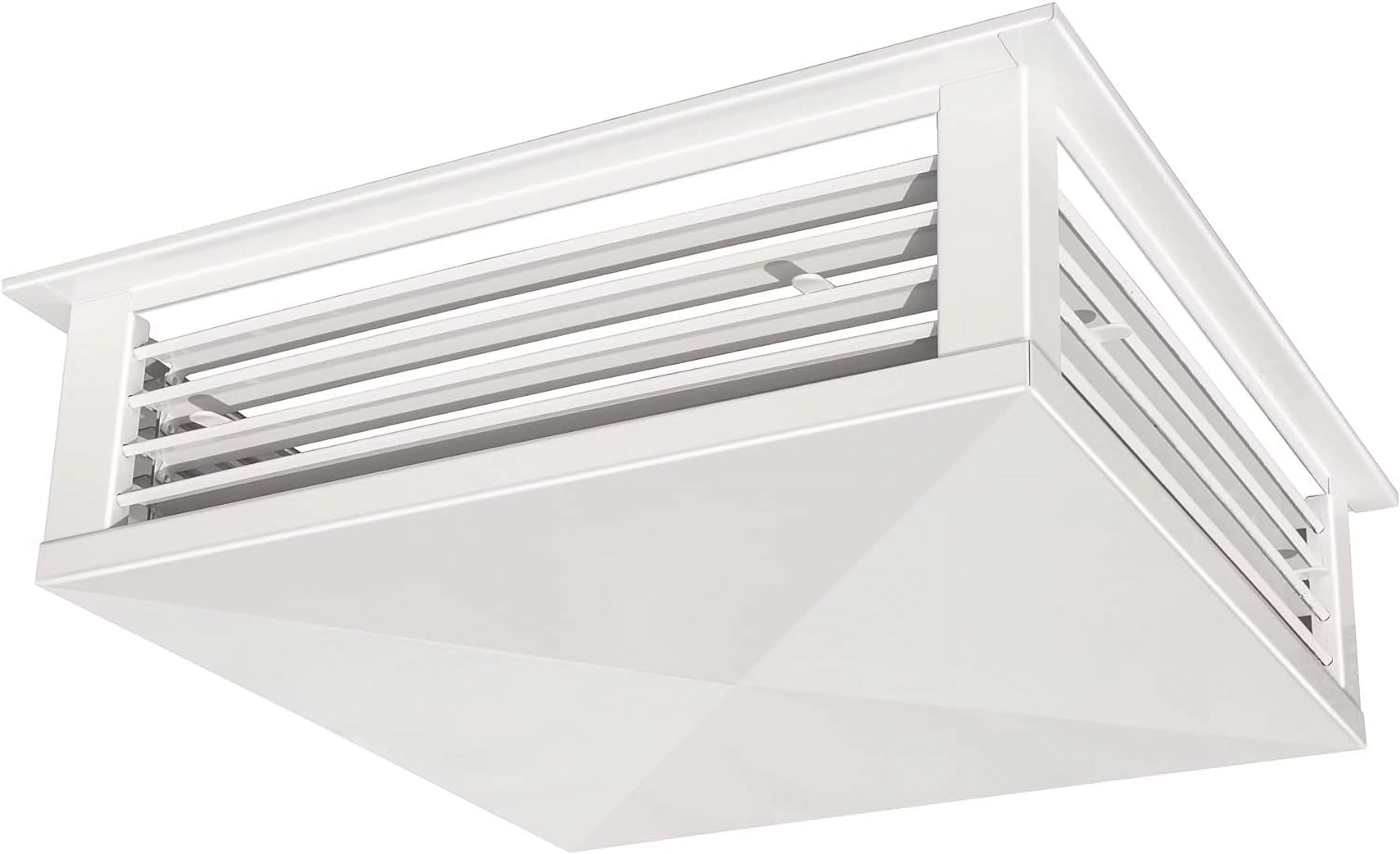 White Powder Coated 4-Way Adjustable Air Diffuser For Evaporative Swamp Cooler, 16” Moutig Edge (14