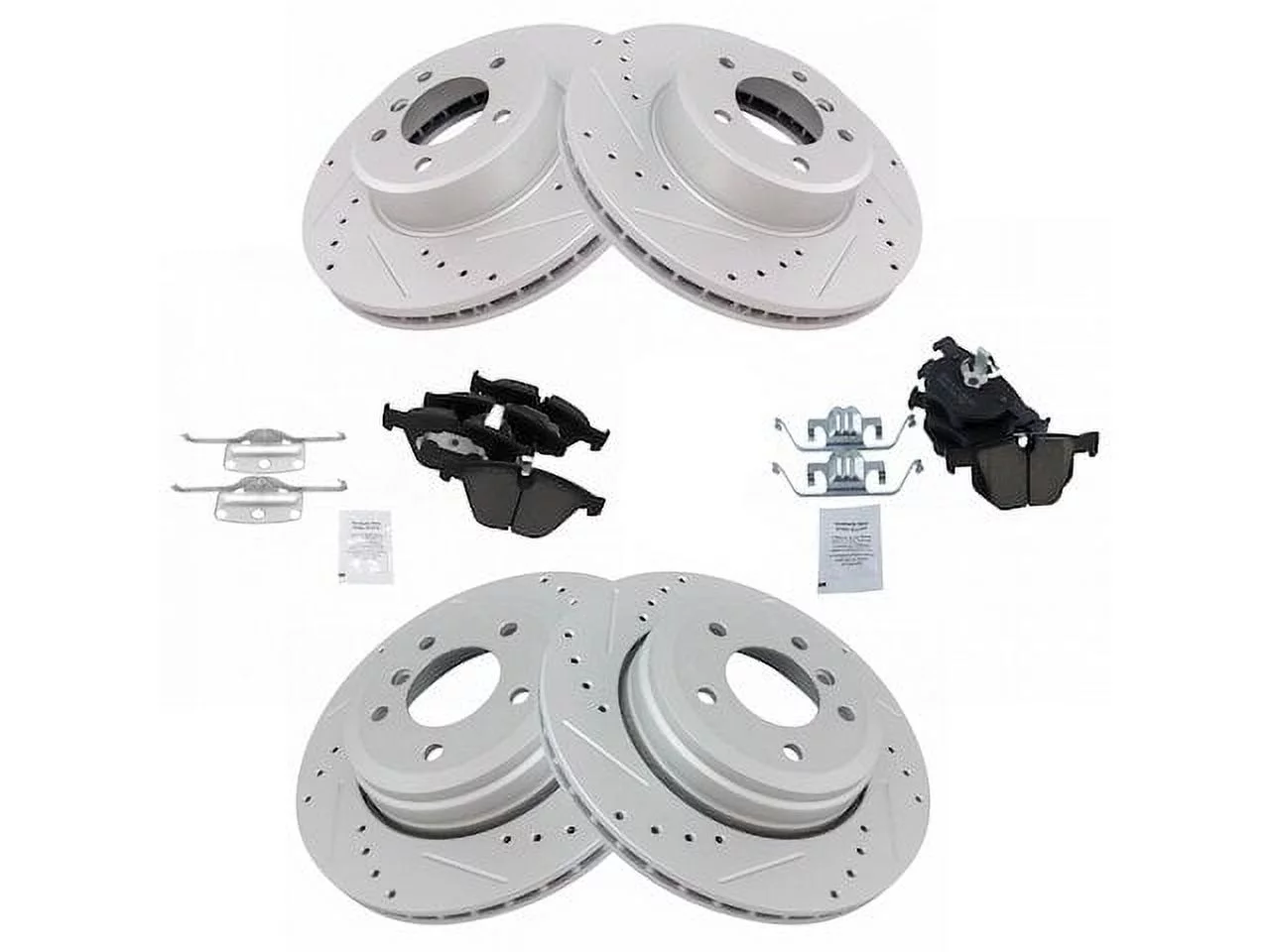 Front and Rear Brake Pad and Rotor Kit - Compatible with 2008 - 2010 BMW 528i 2009
