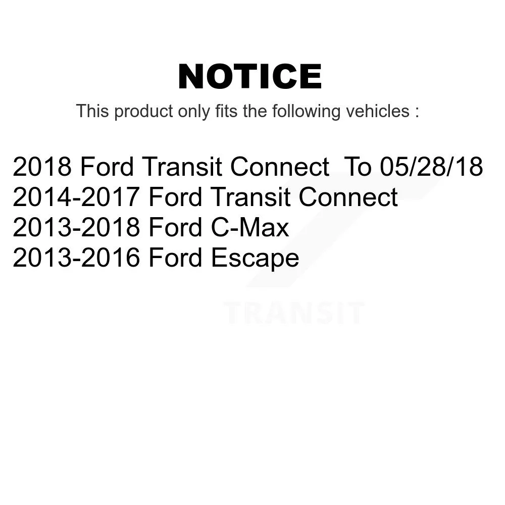 Transit Auto - Rear Disc Brake Rotors And Semi-Metallic Pads Kit For Ford Escape Connect C-Max K8A-100632