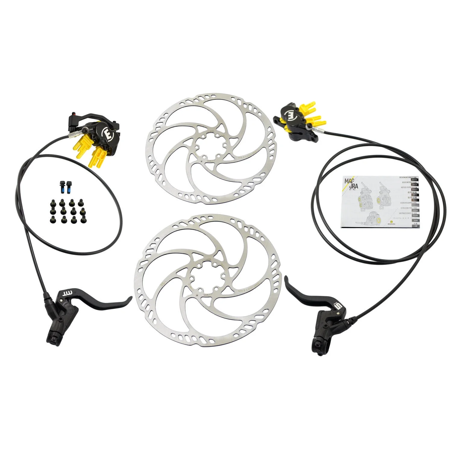 Magura MT5 4-Piston Post Mount Hydraulic Disc Brake Set w/ 203mm Rotors (F+R) #MG2556