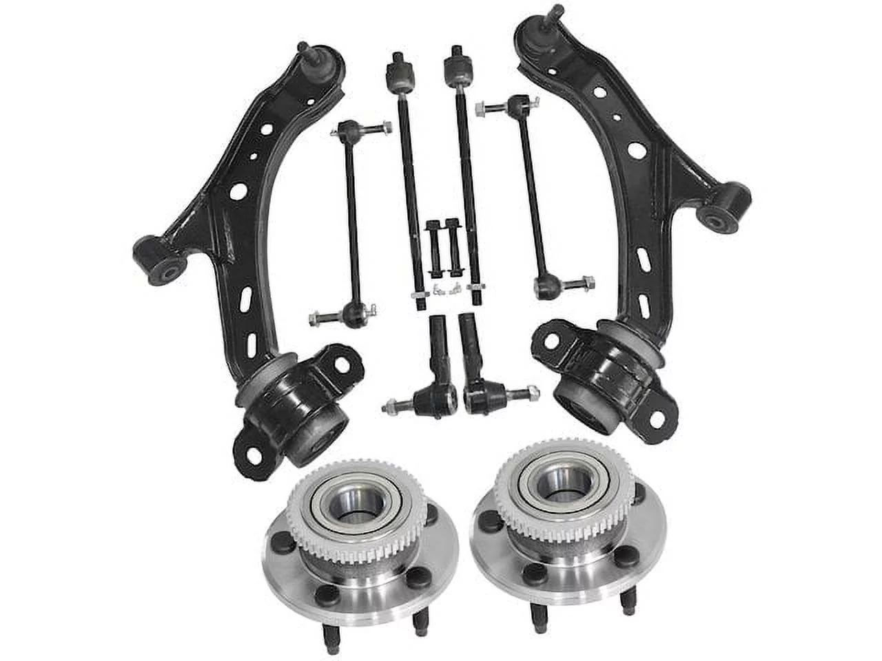 Front Control Arm Wheel Hub Tie Rod End Kit - Compatible with 2005 - 2009 Ford Mustang 2006 2007 2008