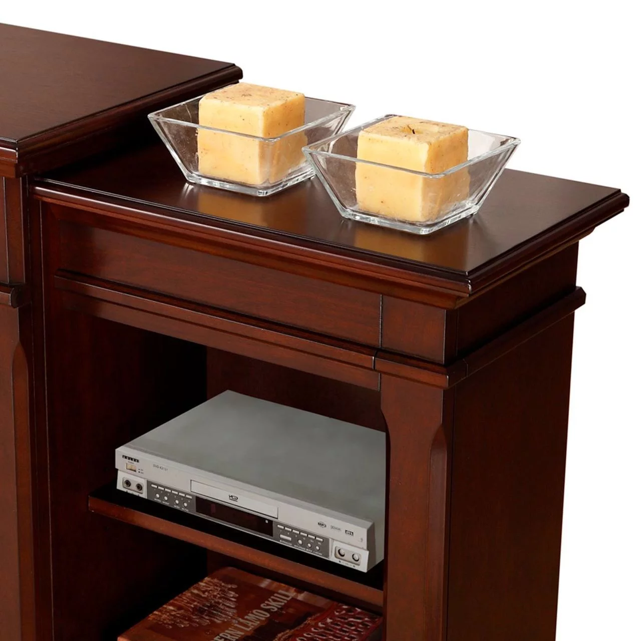 ProCom FS100T-CBS Ventless Fireplace System 10K BTU Duel Fuel Thermostat Insert and Chocolate Mantel with Shelves