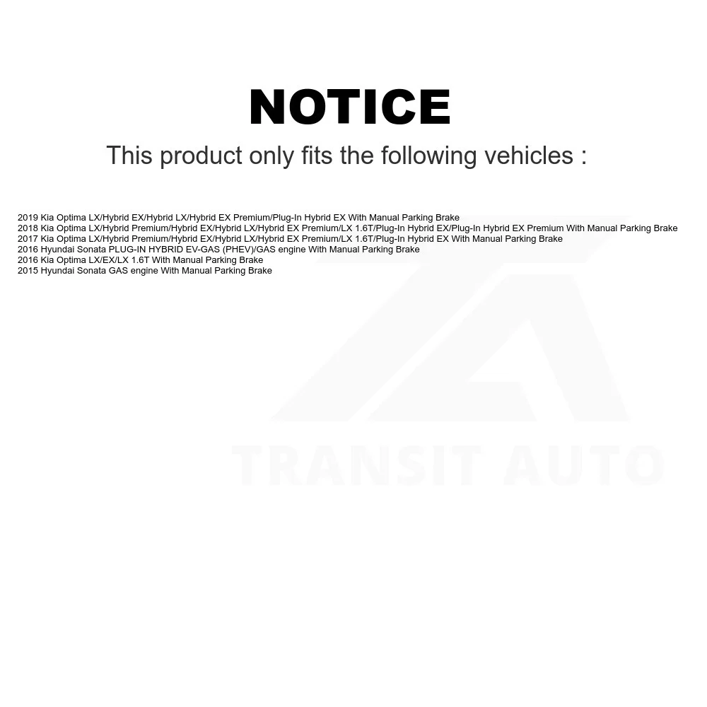 Front Rear Disc Brake Rotors Kit For Hyundai Sonata Kia Optima With Manual Parking K8-101639