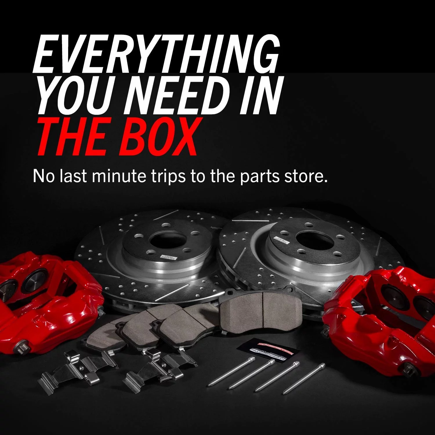 Power Stop Front Z23 Evolution Brake Pad and Rotor Kit with Red Powder Coated Calipers KC1392 Fits 2003 Ford Excursion