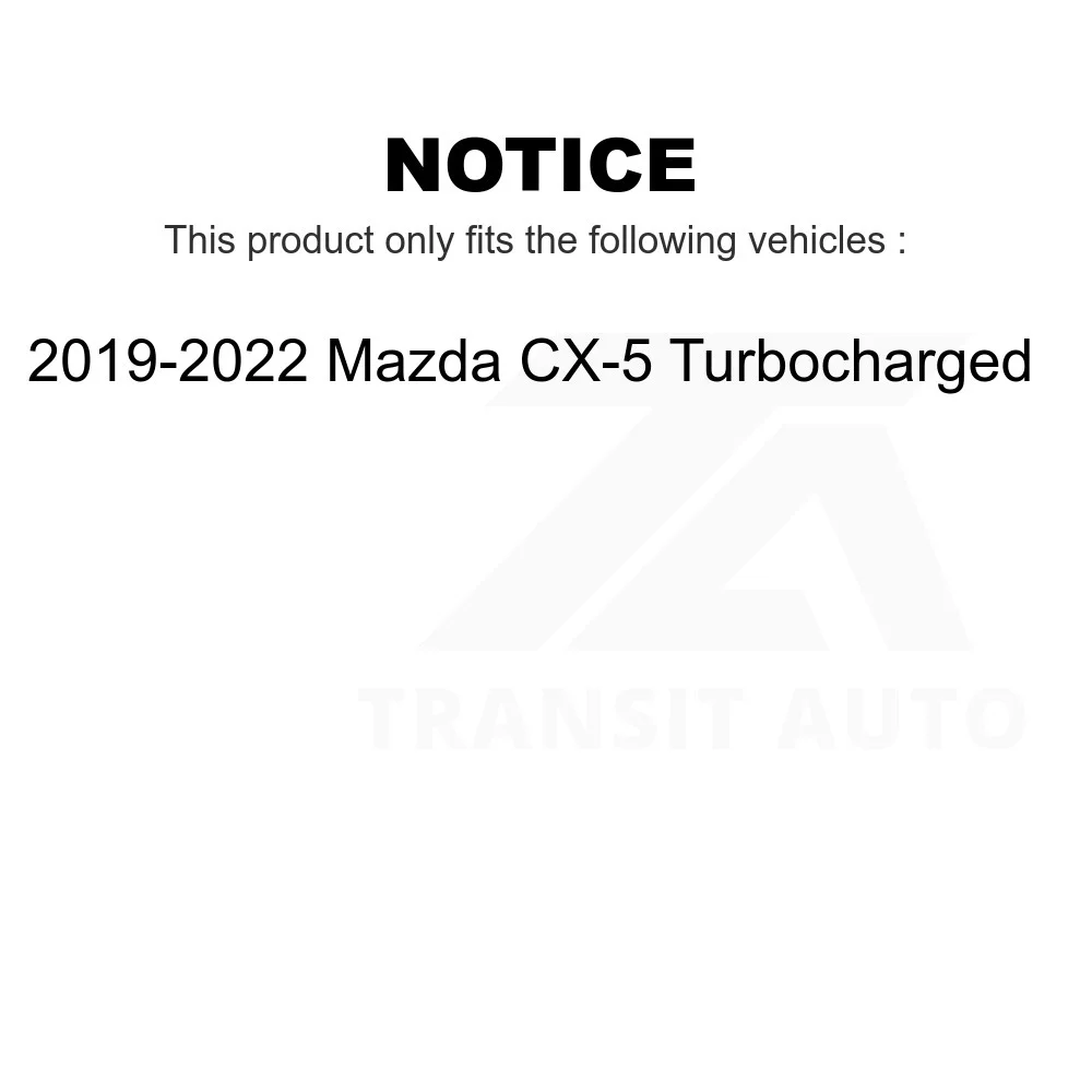 Transit Auto - Front Rear Ceramic Pads And Coated Disc Brake Rotors Kit For 2019-2022 Mazda CX-5 Turbocharged KGA-102672