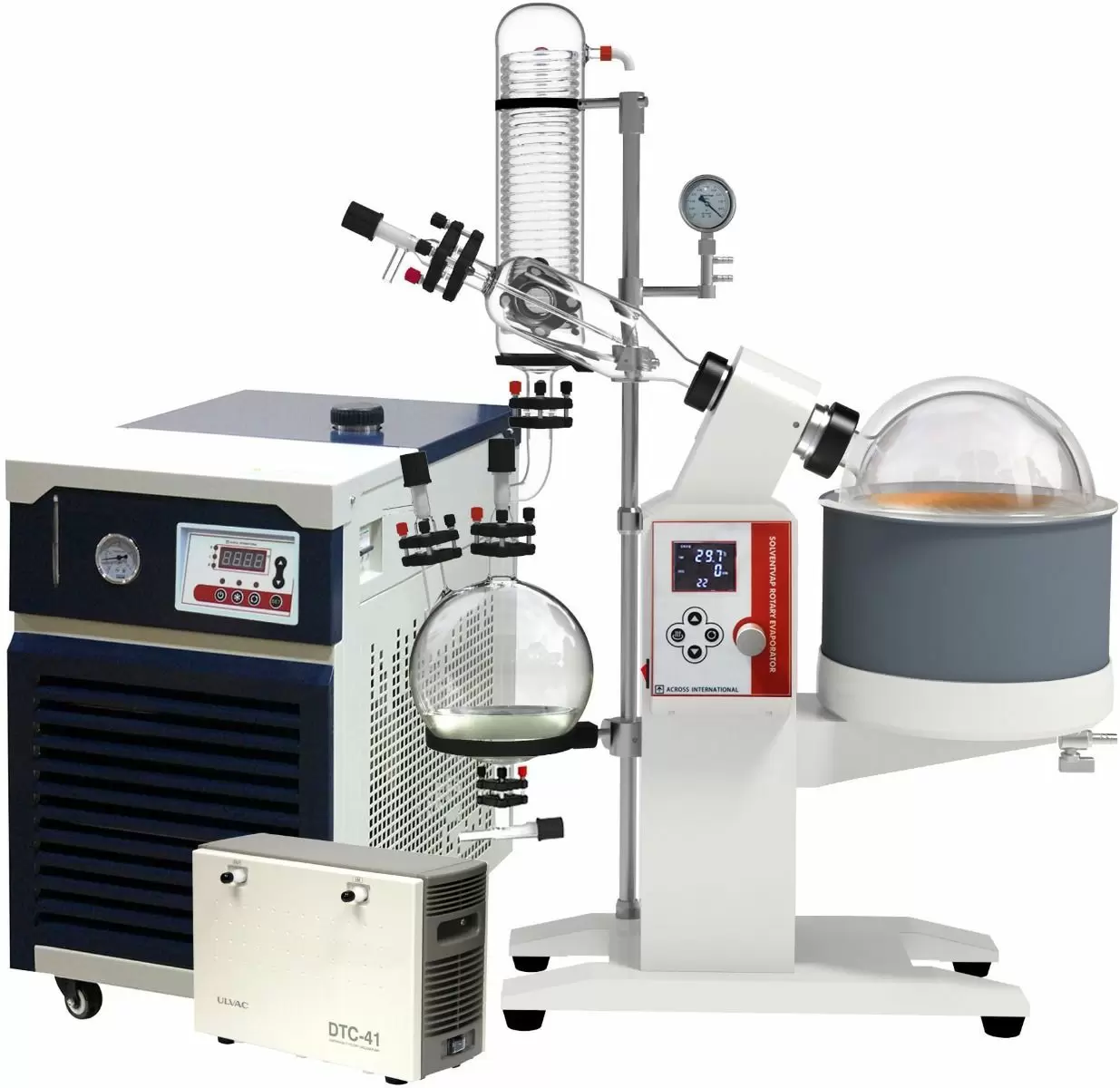 Across International SE13-S2.220 SolventVap 1.3 gal/5 L Rotary Evaporator with Chiller and ULVAC 1.6 CFM Chemical-Resistant Diaphragm Pump, 220V