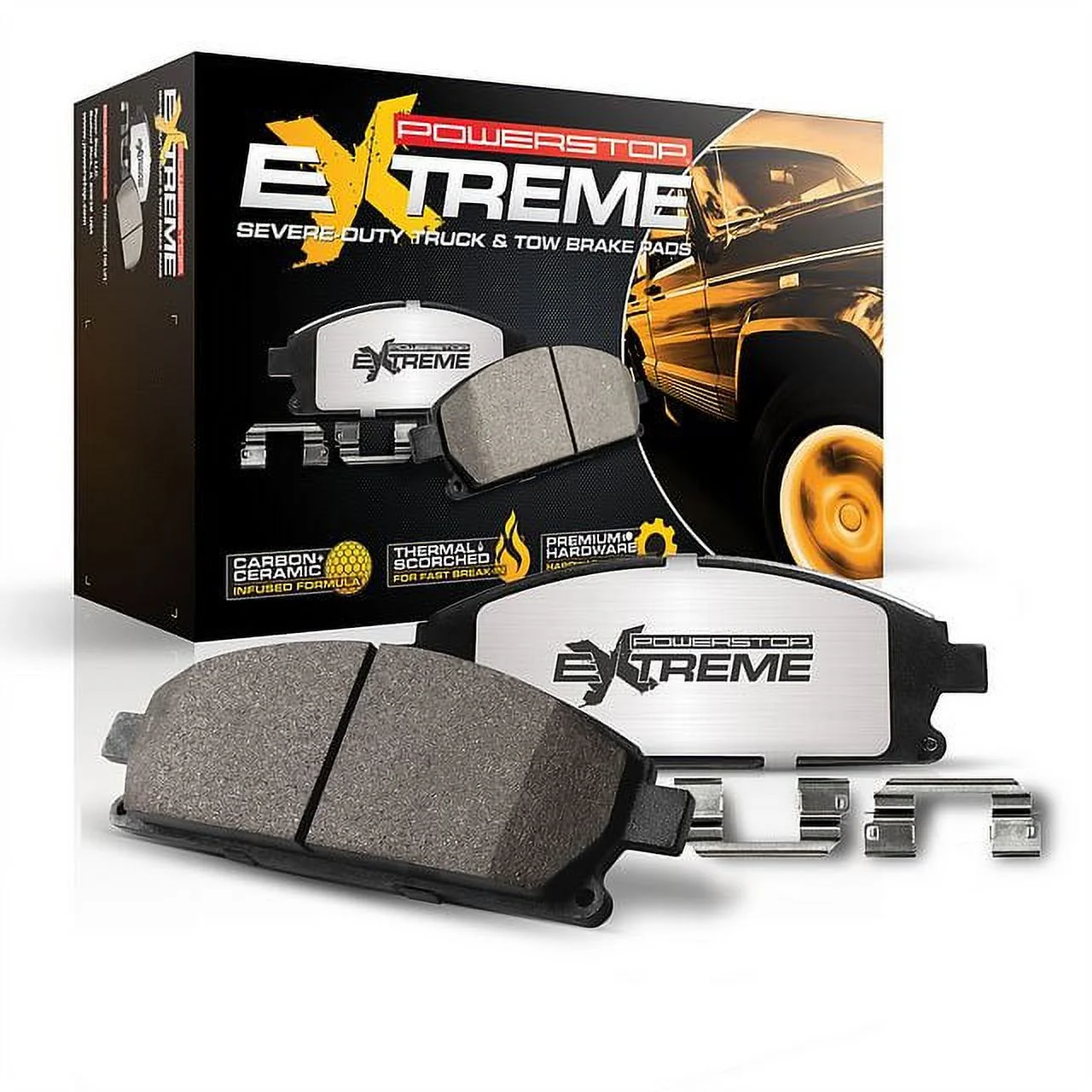Power Stop Z36-897 Z36 Truck & Tow Carbon Fiber-Ceramic Brake Pad -Front