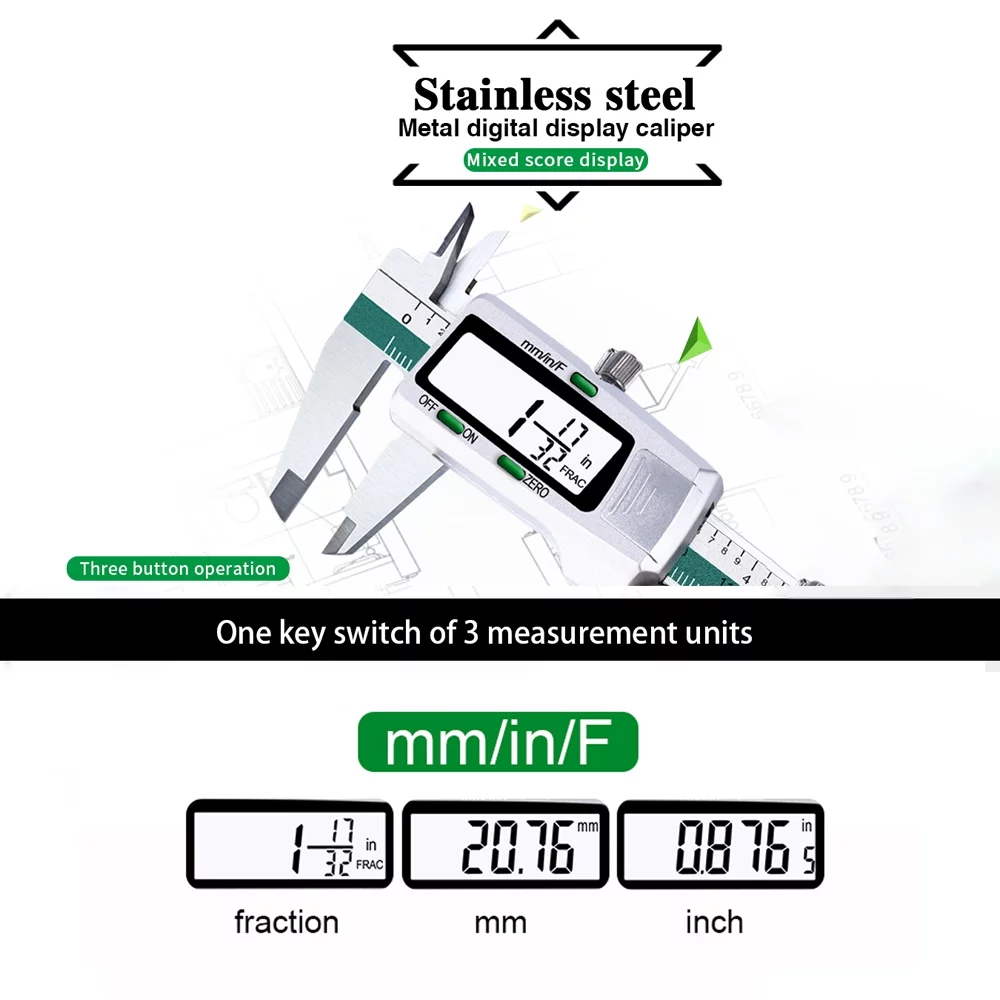 Aibecy Stainless Steel Slide Caliper Vernier Ruler with Measuring of 0-150mm