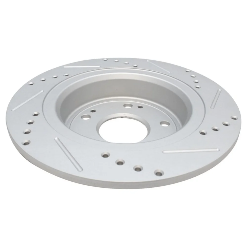 Front Rear Ceramic Disc Brake Pad Performance Drilled Slotted Zinc Coated