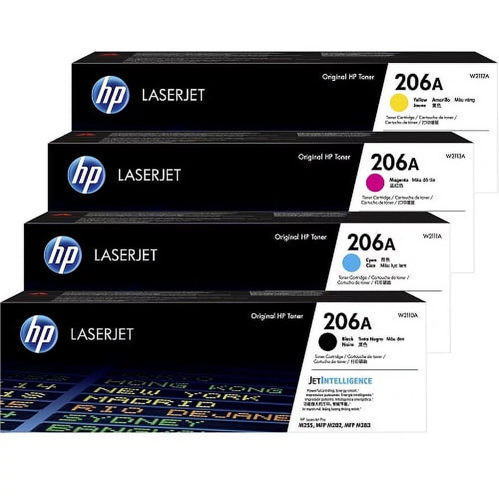 HP 206A W2110A, W2111A, W2112A, W2113A Black, Cyan, Yellow, Magenta, Toner Set