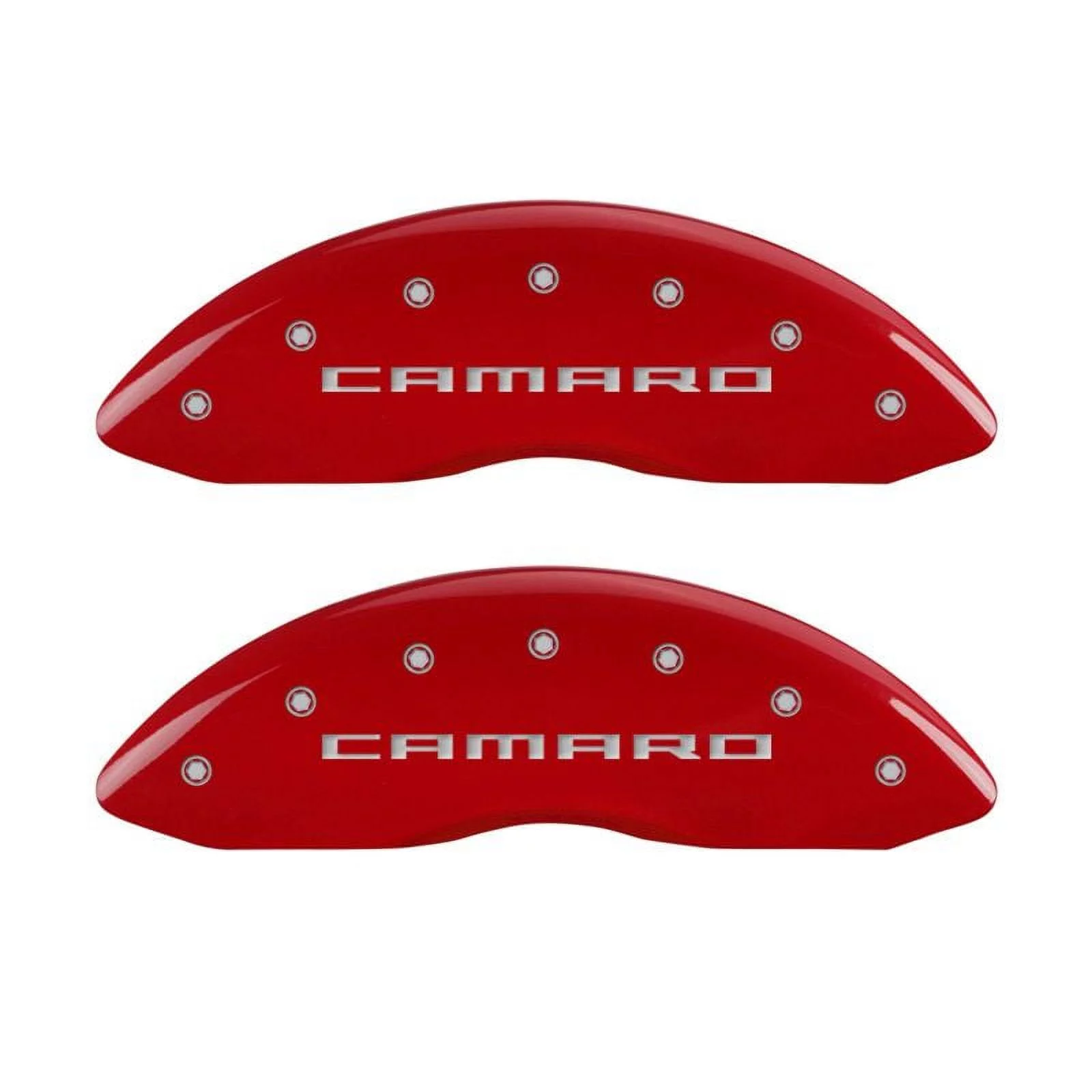MGP Caliper Covers 14033SCA5RD Camaro Script Logo - Red Powder Coat - Set of 4 Fits select: 2010-2015 CHEVROLET CAMARO LT