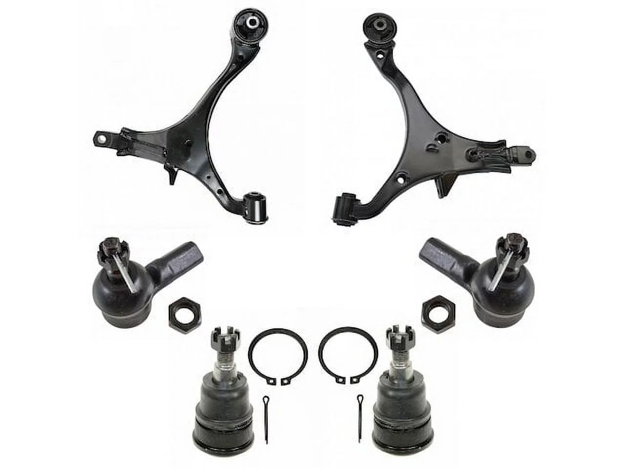 Front Control Arm Ball Joint Tie Rod End Kit - 6 Piece - Compatible with 2002 - 2006 Honda CR-V 2003 2004 2005