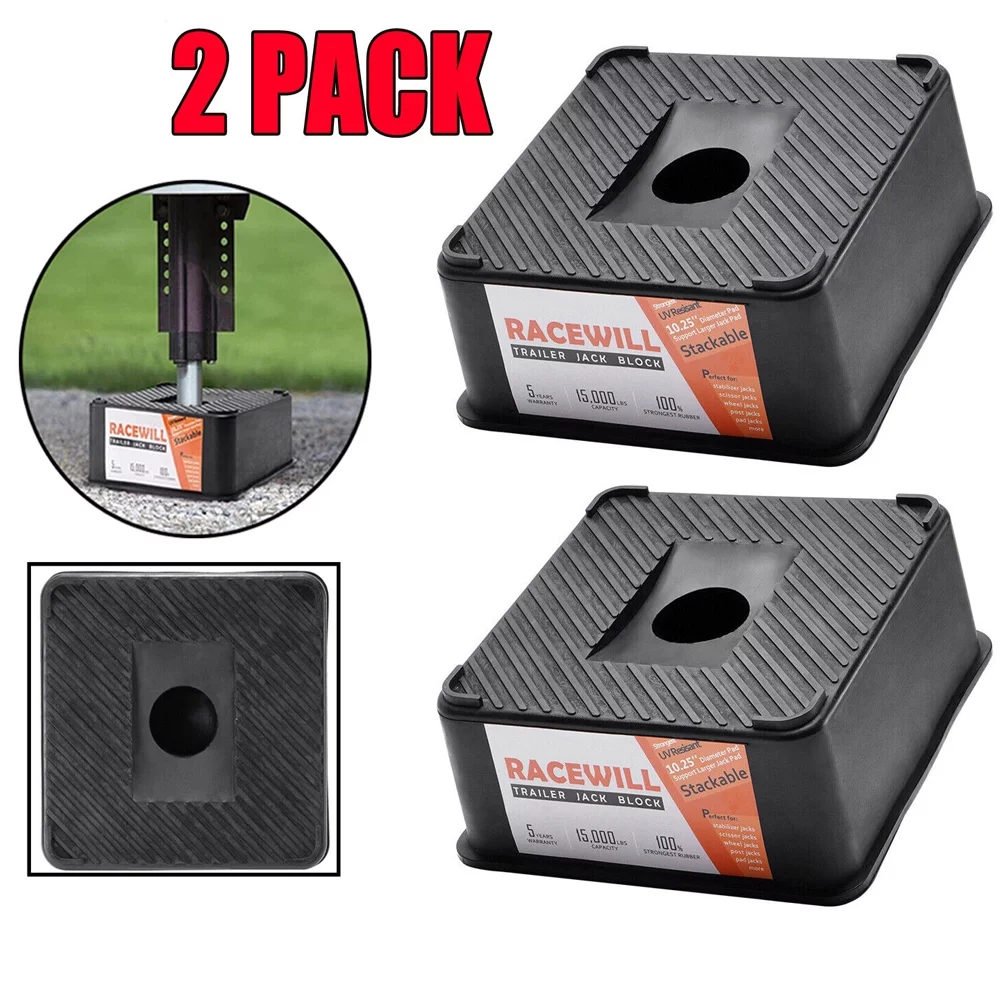 2 Pack Racewill Trailer Jack Block Stabilizer Blocks 15000lbs RV Camper Levelers