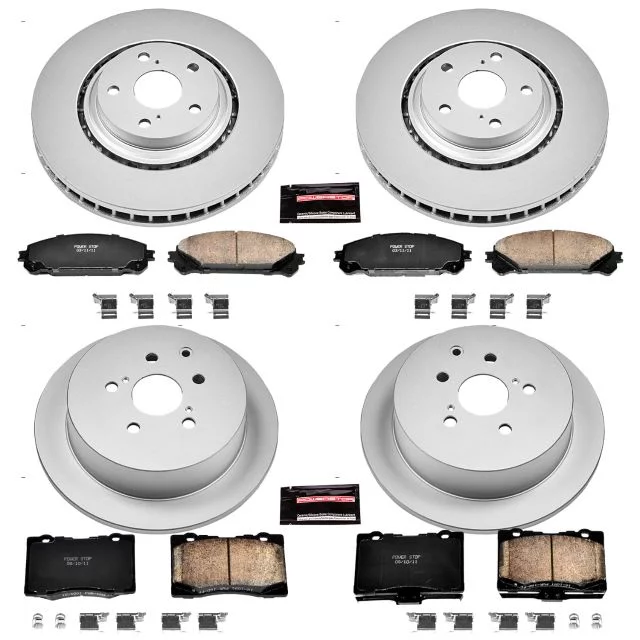 Power Stop Front & Rear Geomet Coated Brake Kit CRK5828 Fits 2019 Toyota Highlander