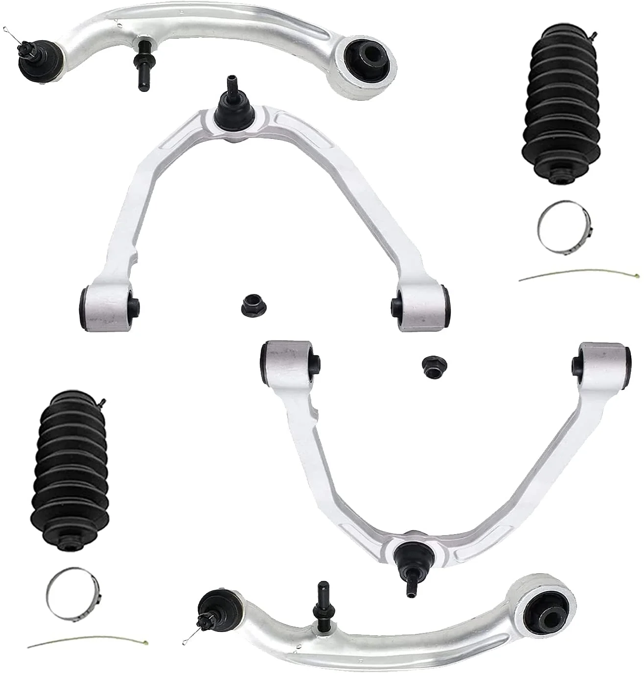 Detroit Axle - RWD Front Upper Lower Control Arms Sway Bars Tie Rods Replacement for Infiniti G35 Nissan 350Z