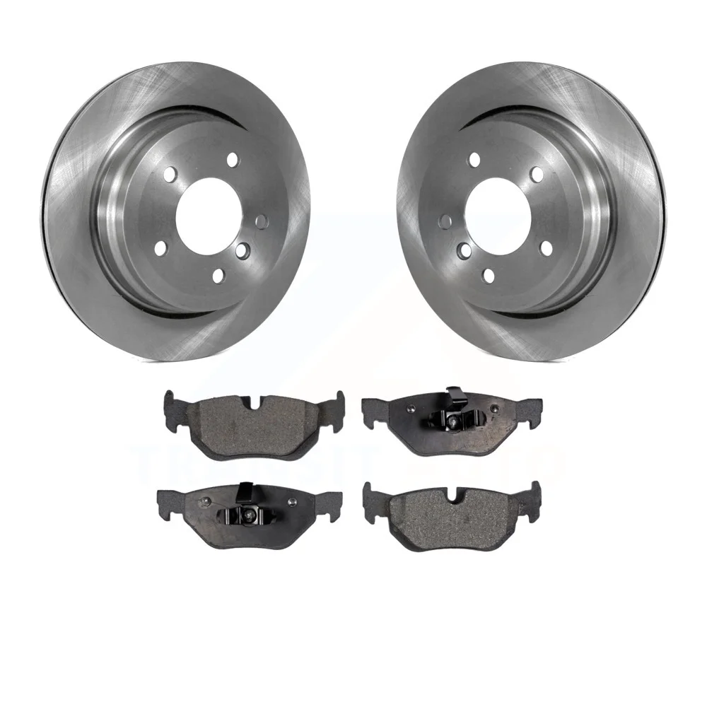 Transit Auto - Rear Disc Brake Rotors And Ceramic Pads Kit For BMW 328i xDrive X1 328xi 325xi K8T-101973