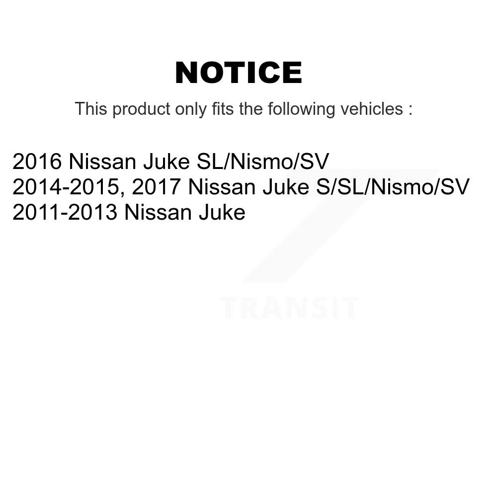 Transit Auto - Front Rear Ceramic Pads And Disc Brake Rotors Kit For Nissan Juke K8A-102417
