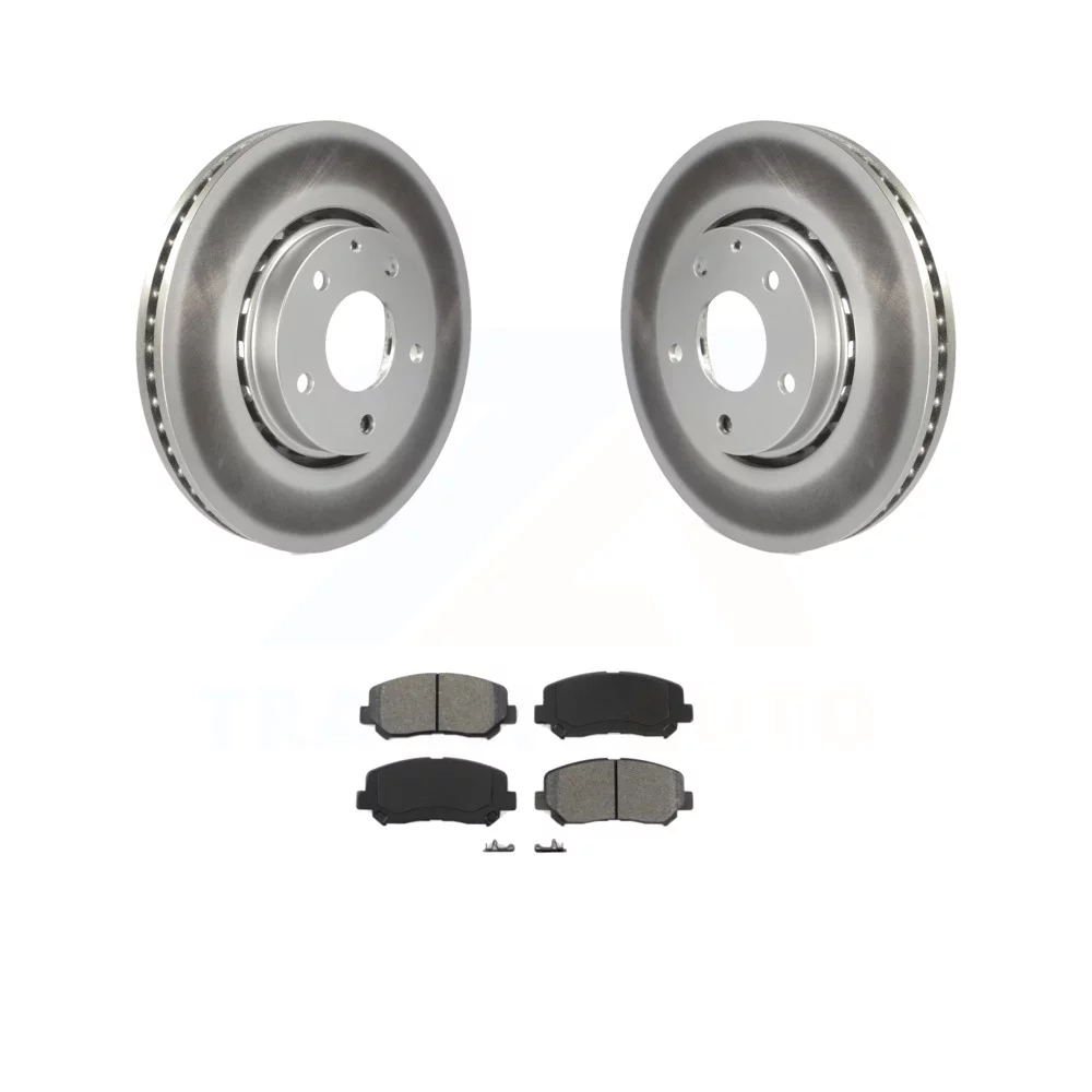 Transit Auto - Front Coated Disc Brake Rotors And Semi-Metallic Pads Kit For Mazda CX-5 KGS-101593