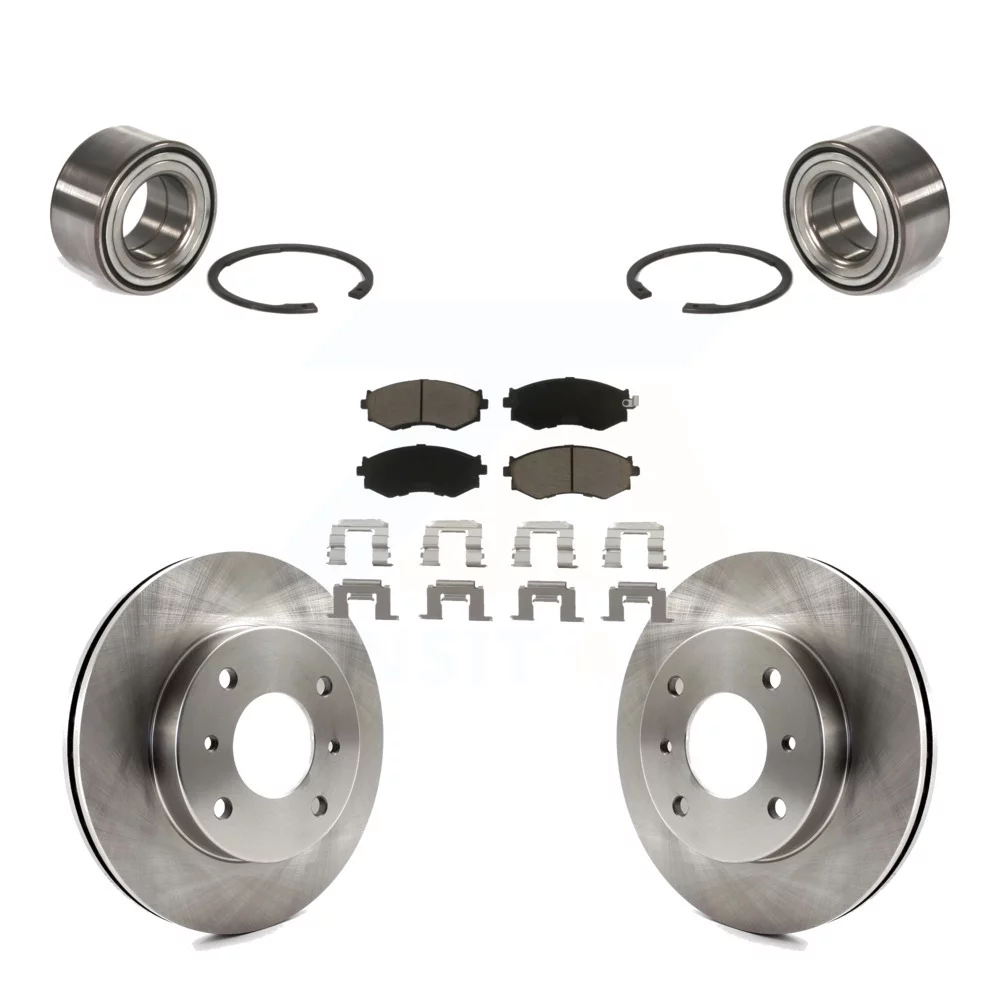 Transit Auto - Front Wheel Bearing With Disc Brake Rotors And Ceramic Pads Kit For Nissan Sentra 1.8L KBB-118849