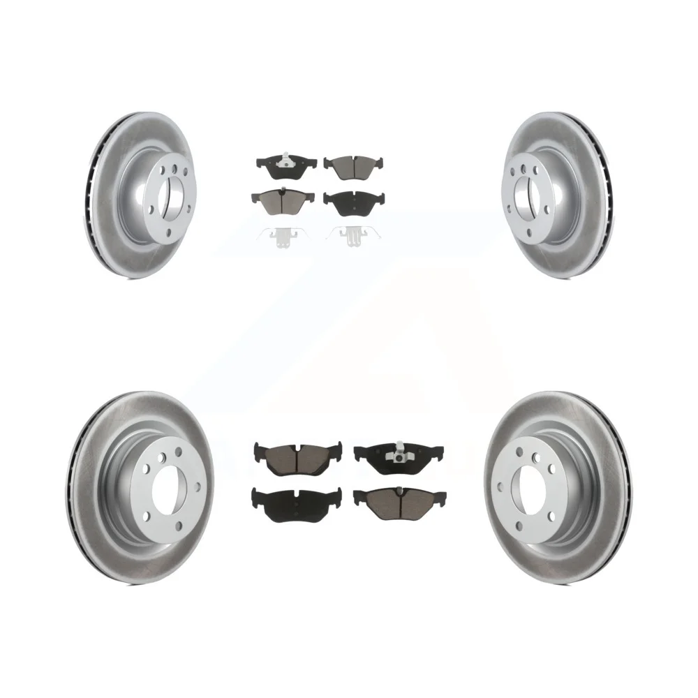Transit Auto - Front Rear Coated Disc Brake Rotors And Ceramic Pads Kit For BMW 328i 325i 323i KGC-101090