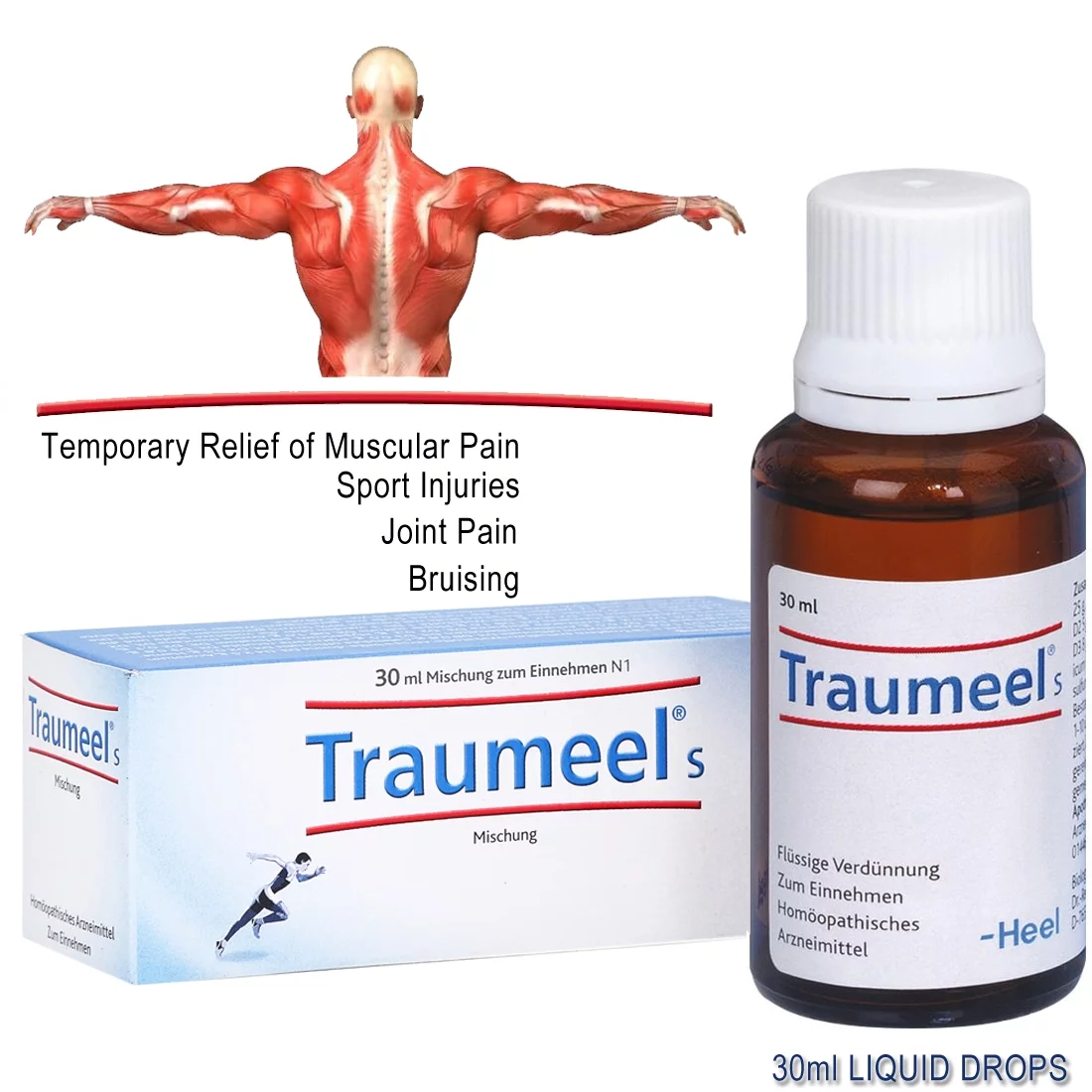 Traumeel S 30ml Liquid Drops Over-the Counter Homeopathic Pain Relief Medicine