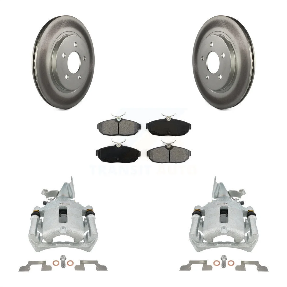 Transit Auto Rear Disc Brake Caliper Coated Rotors And Semi-Metallic Pads Kit For Ford Mustang KCG-100213S