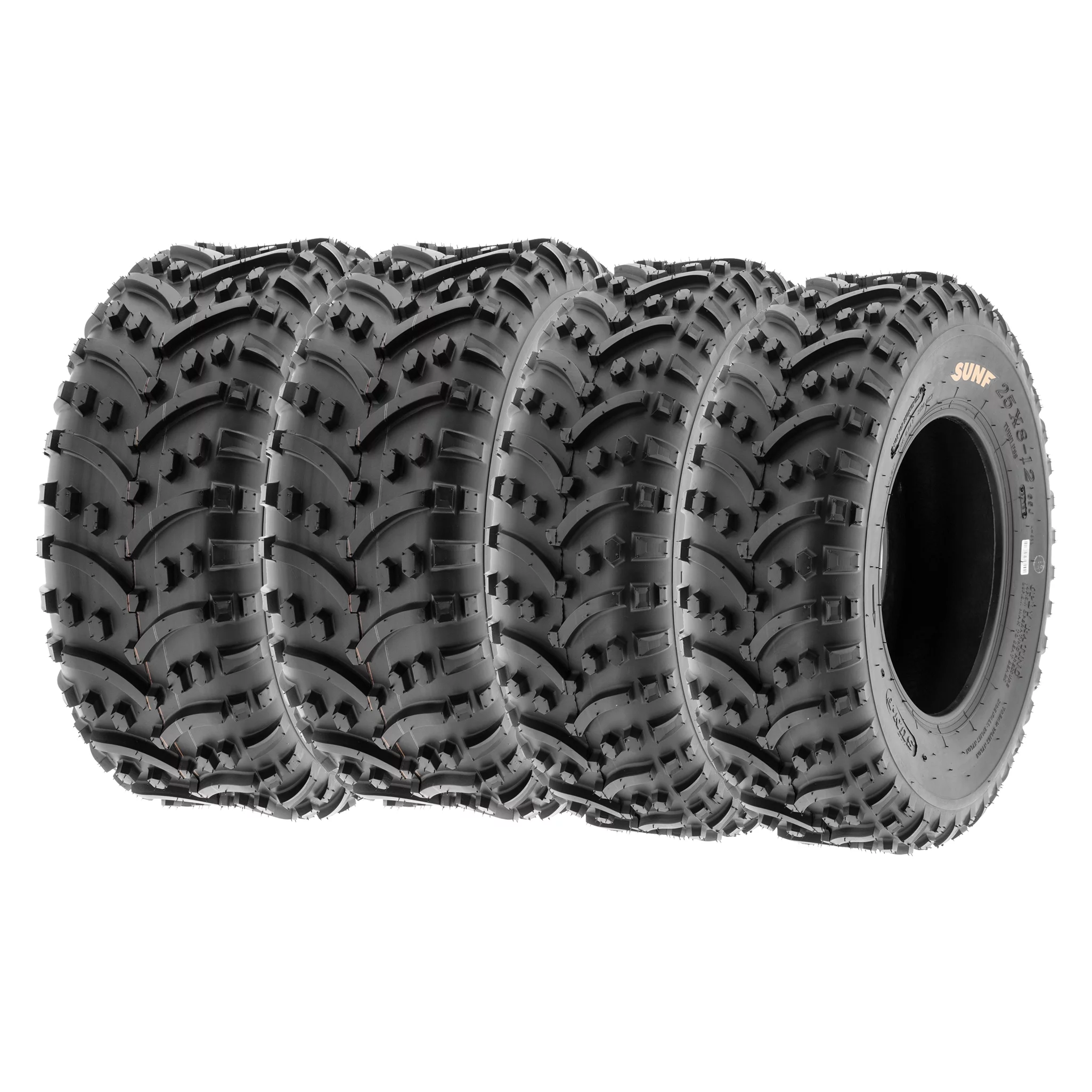 SunF Full set of sport ATV UTV Tires 25x8-12 6 PR 2pcs 25x10-12 6 PR 2pcs A032