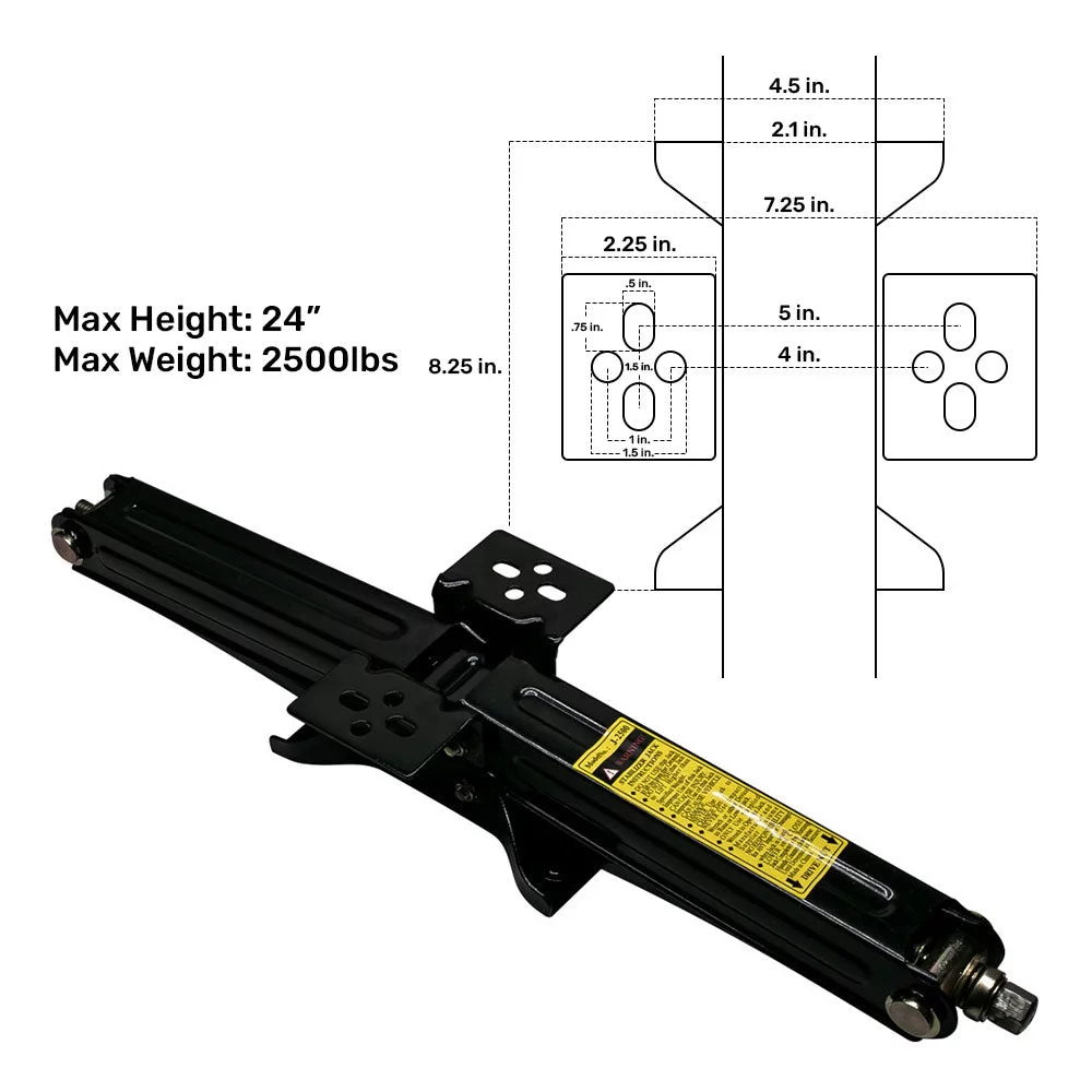 Cobra-Tek J-2500 Heavy-Duty Scissor Jack: Rv, Camper and Vehicle Lifting Solution with 2500lbs Capacity