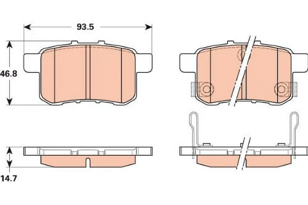 TRW TPC1336 Premium Ceramic Rear Disc Brake Pad Set Fits select: 2009-2010 HONDA ACCORD, 2008 HONDA ACCORD EXL