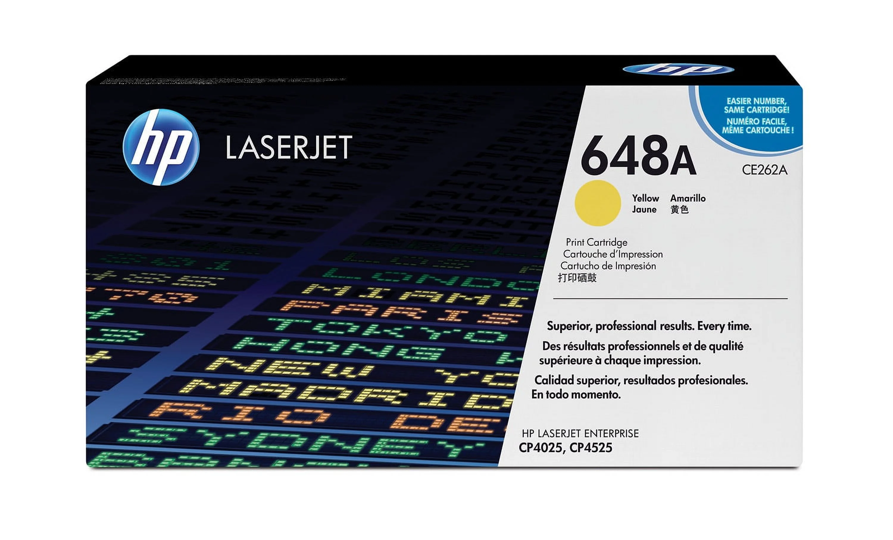 HP 648A Yellow Original LaserJet Toner Cartridge, ~11,000 pages, CE262A