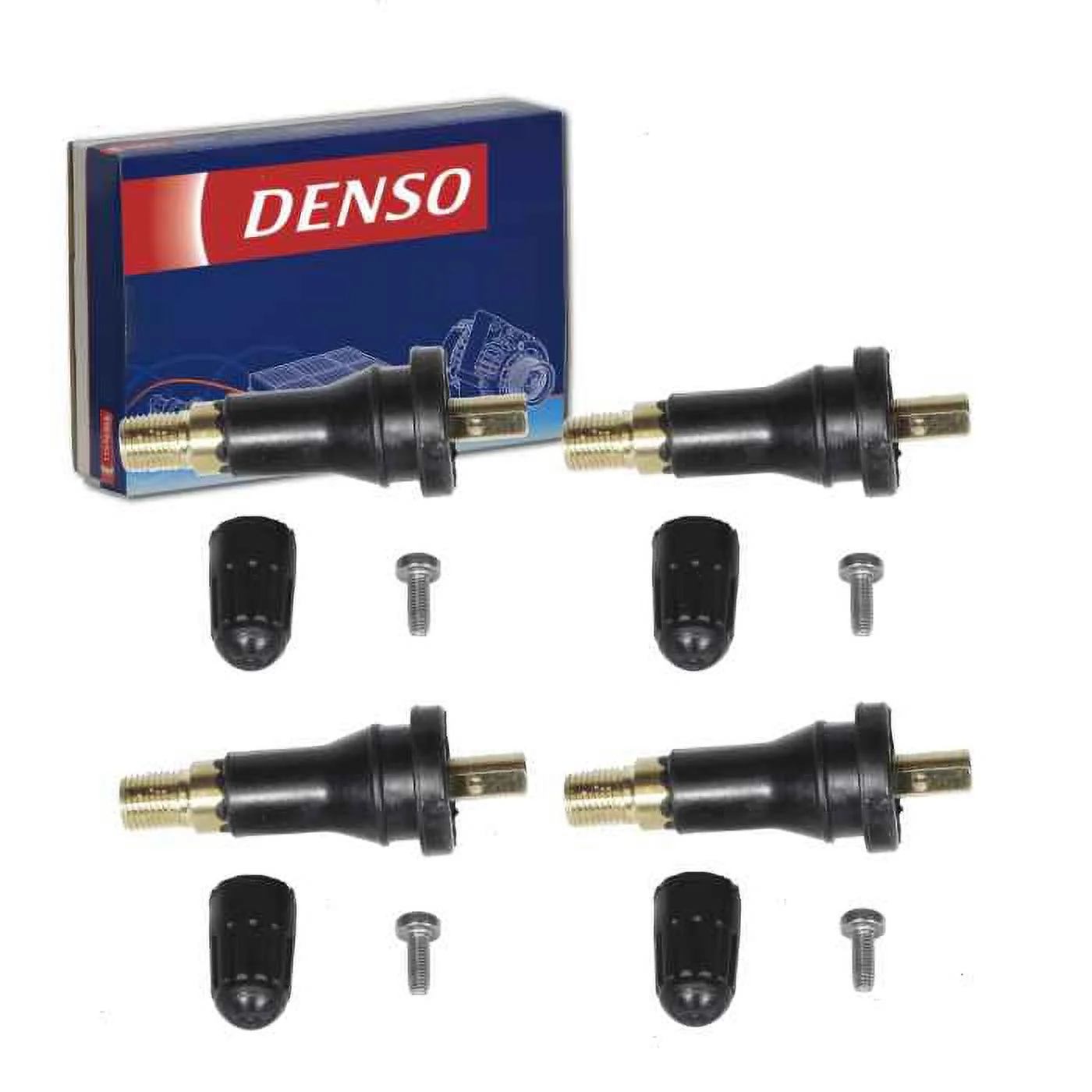 4 pc DENSO TPMS Sensor Service Kits compatible with Jeep Grand Cherokee 2005-2014
