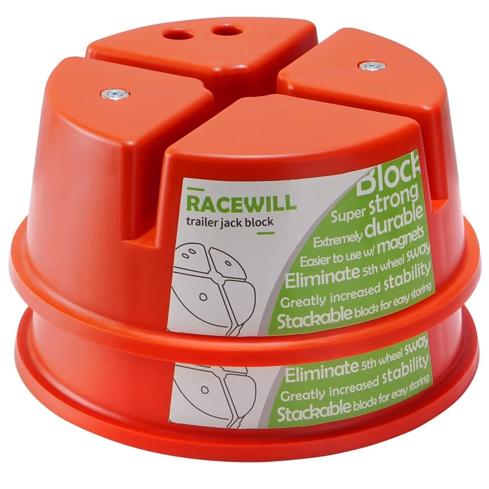 2 Pack RV Camper Stabilizer Block Round with Magnets for Travel Trailer Wheel Leveling