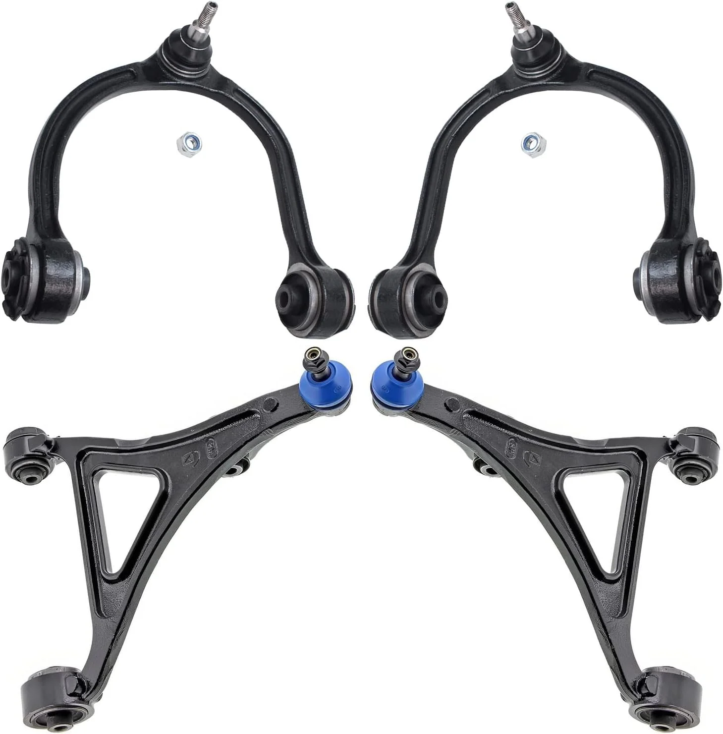 Detroit Axle - AWD Front Lower and Upper Control Arms with Ball Joints Replacement for Challenger Charger 300 - 4pc Set