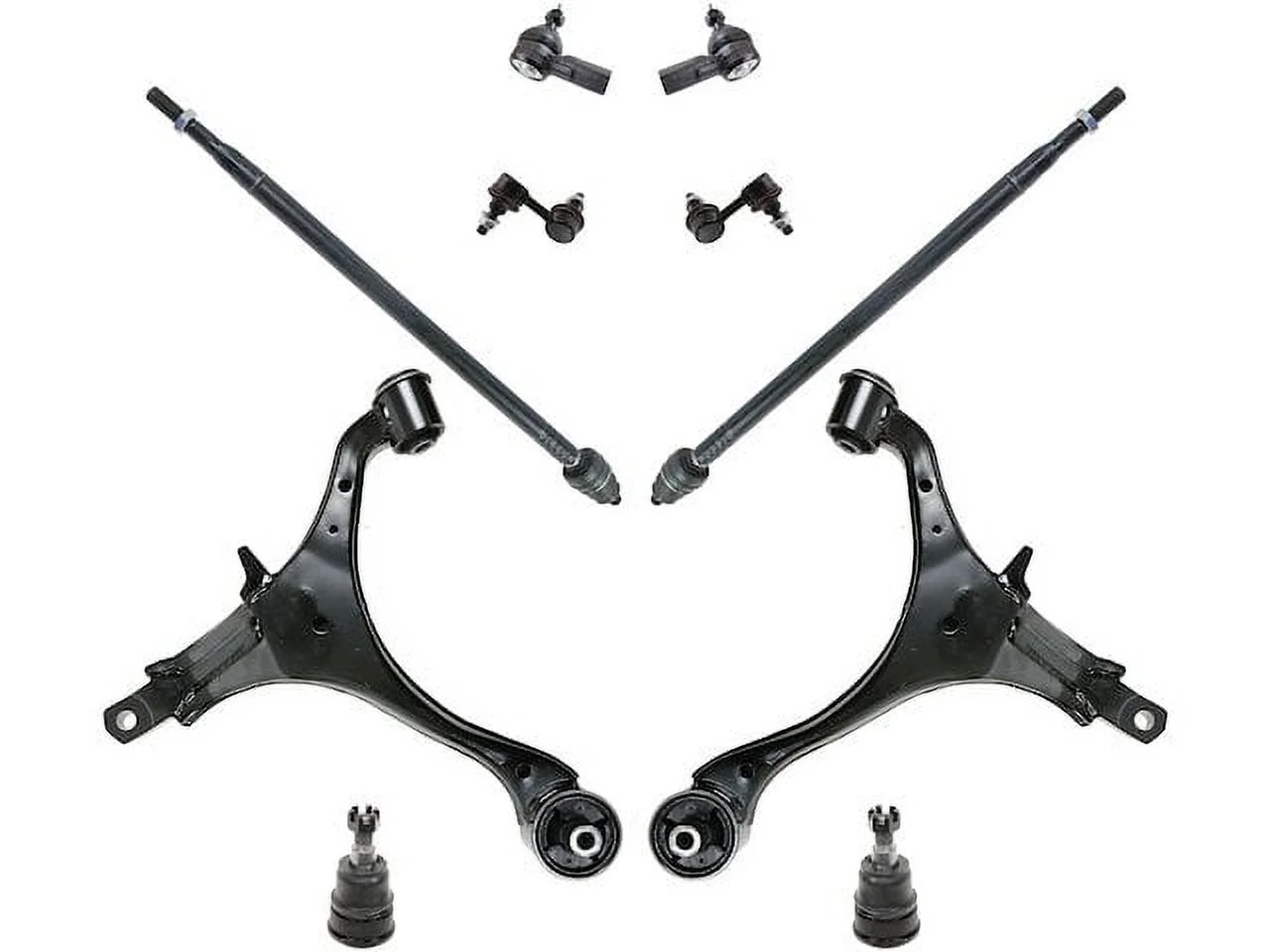 Front Control Arm Ball Joint Tie Rod End Kit 10 Piece - Compatible with 2002 - 2006 Honda CR-V 2003 2004 2005