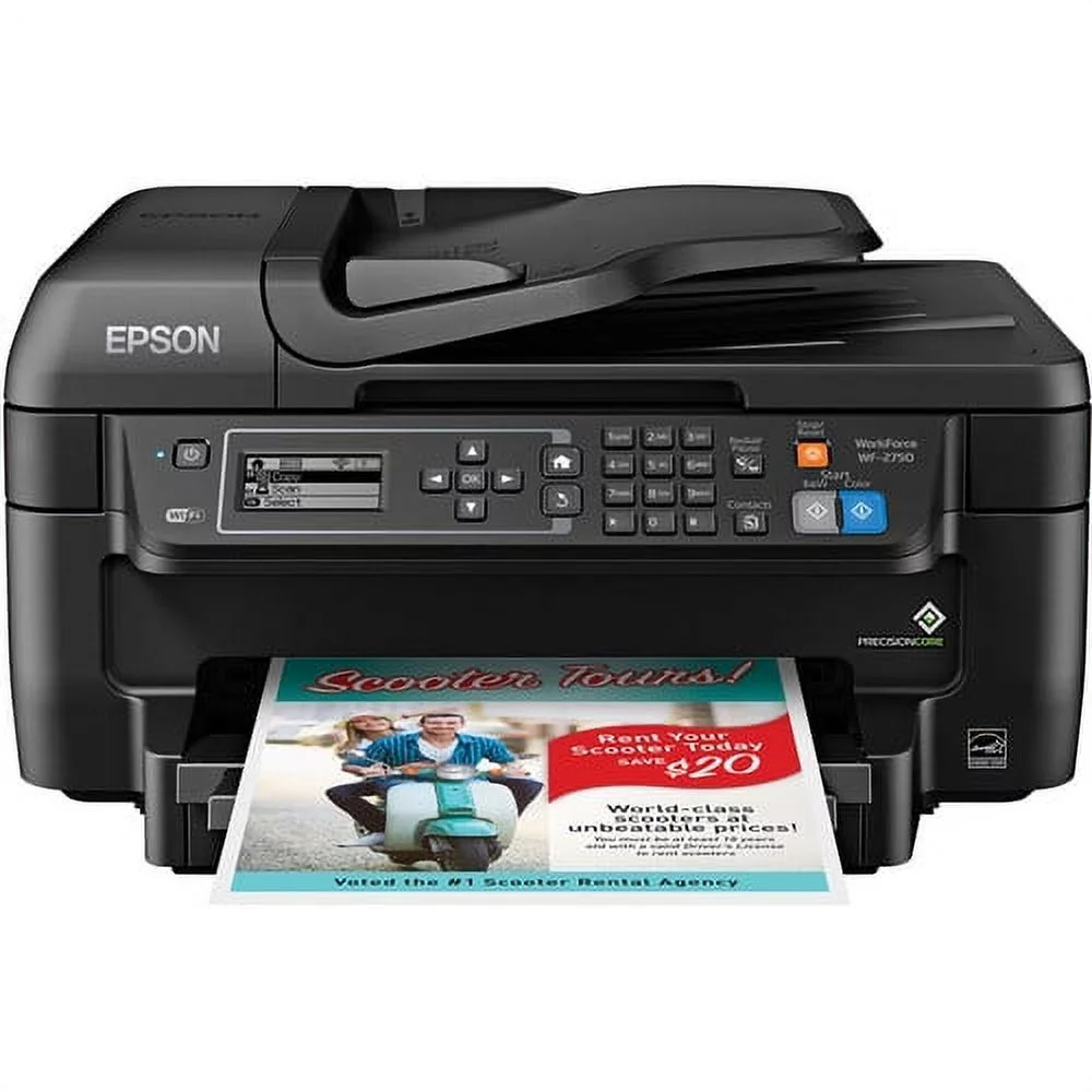 Epson WorkForce WF-2750 Wireless Inkjet Printer/Copier/Scanner/Fax All-in-One (Used, 1 year Epson Warranty)