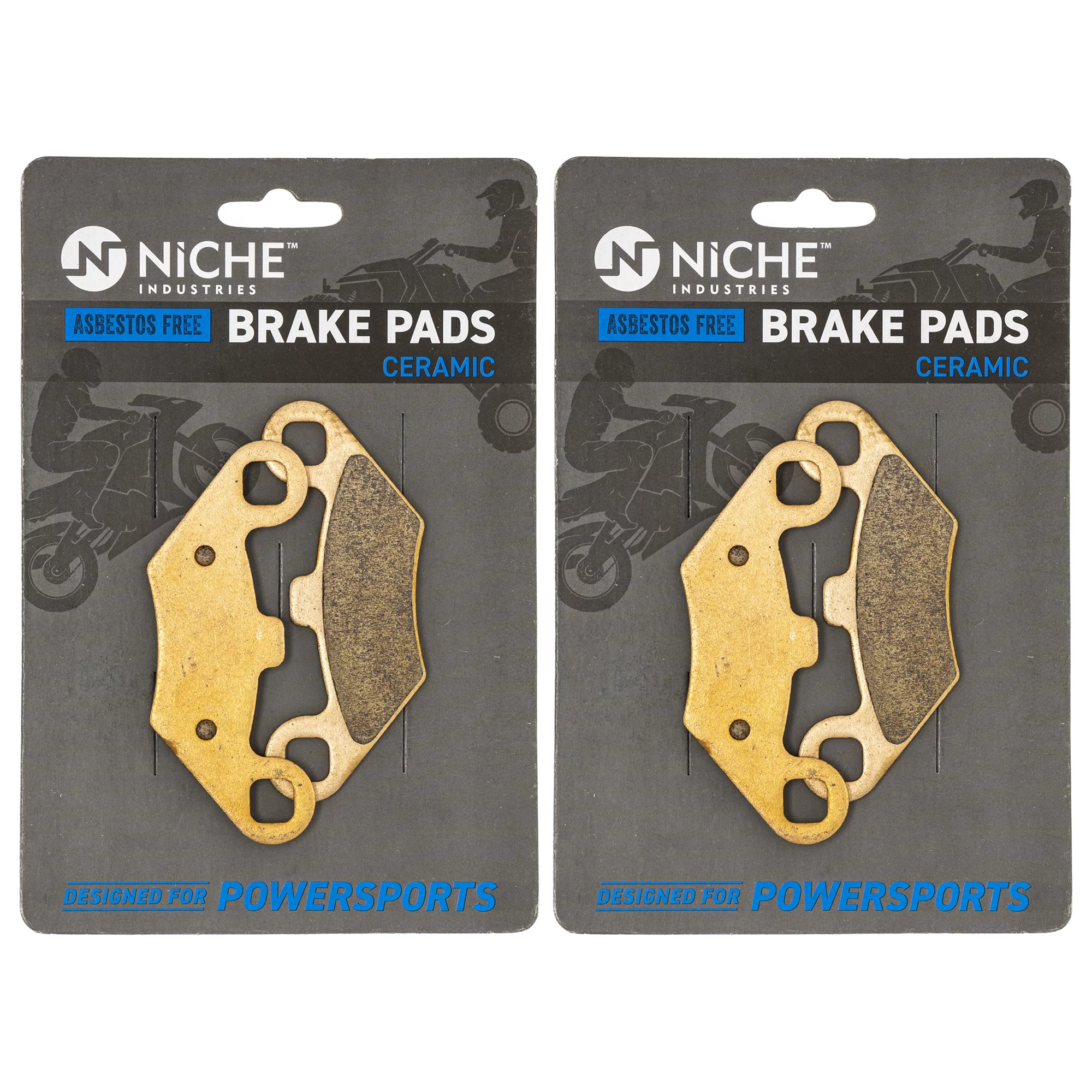 Niche Ceramic Front Rear Brake Pad Set for Polaris Sportsman 450 ATV 2 Pack 519-KPA2327D