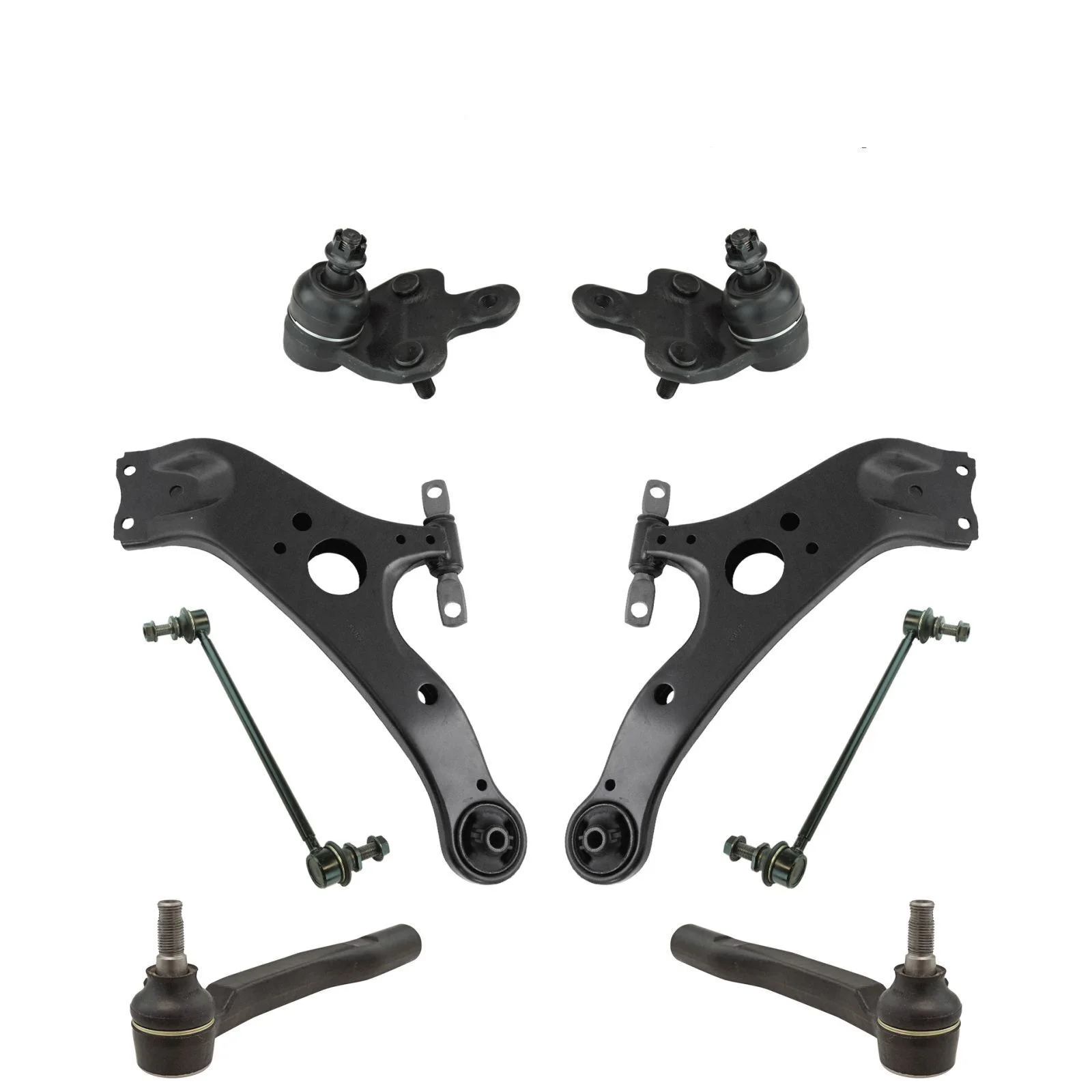Teledu 8 Piece Steering & Suspension Kit Control Arms Ball Joints Tie Rods End Links