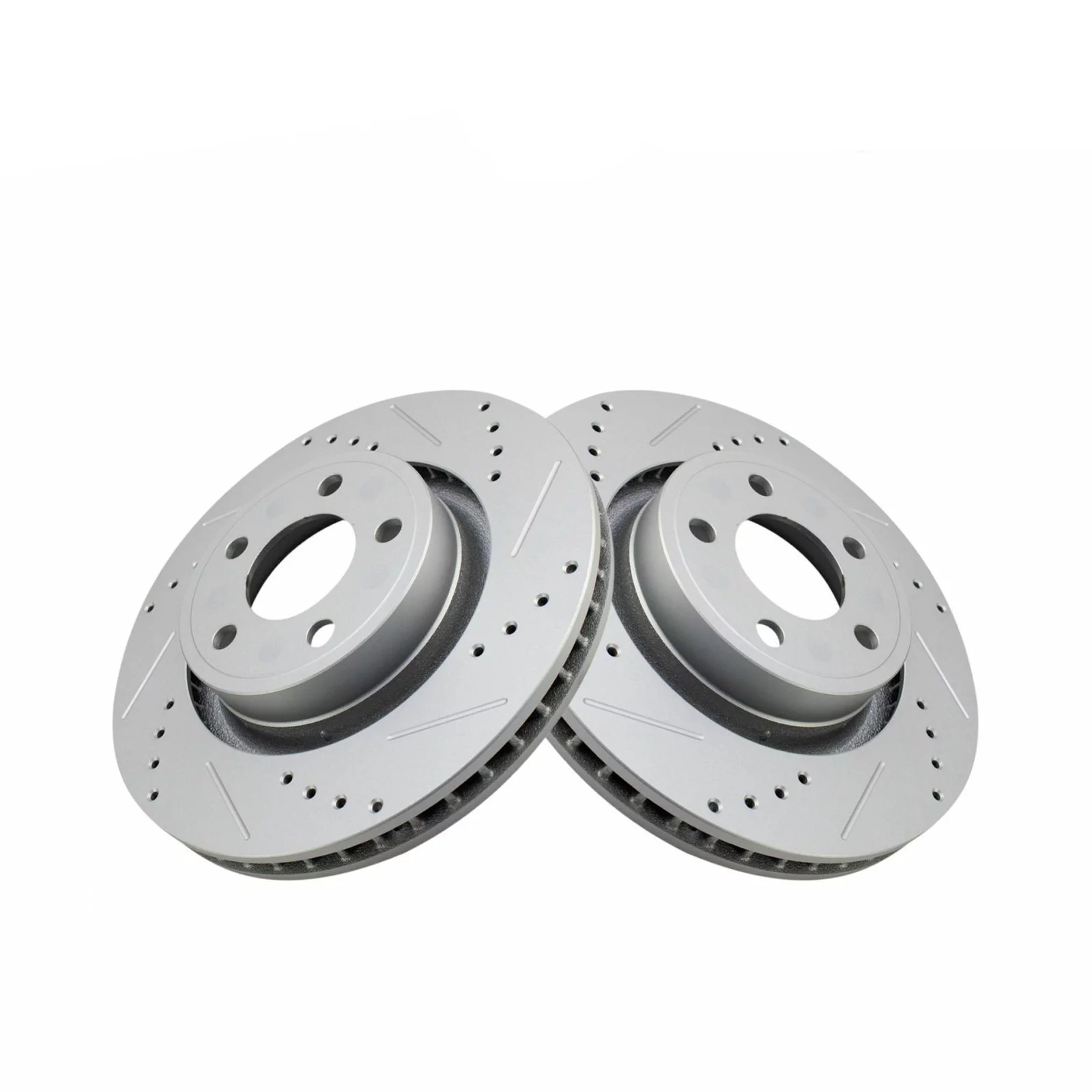 Teledu Front Disc Brake Rotor Performance For 15-20 Ford Mustang Drilled G-Coated Pair