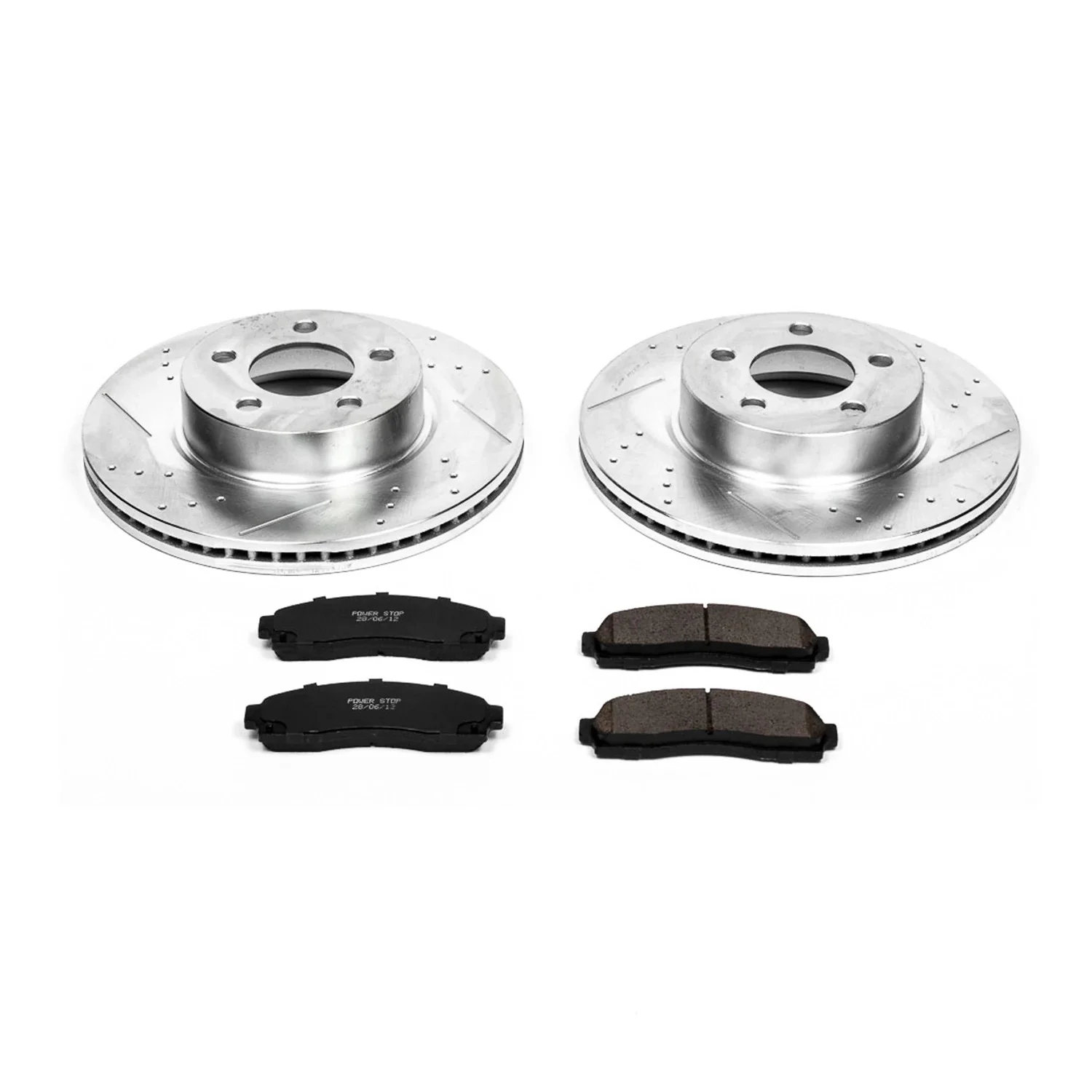 Power Stop Front Brake Kit with Drilled & Slotted Rotors and Ceramic Brake Pads K1923 Fits 2003 Ford Ranger