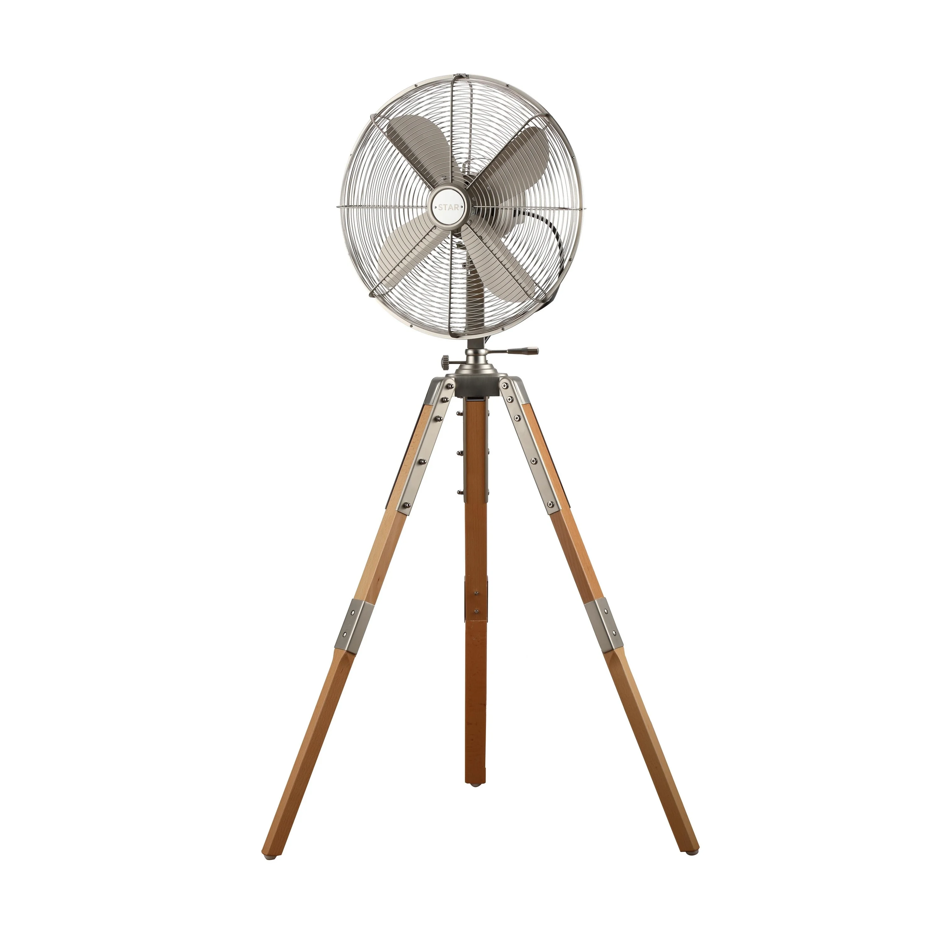 Star Fans Star Tripod 16-inch Stand Fan with Wooden Legs - 16