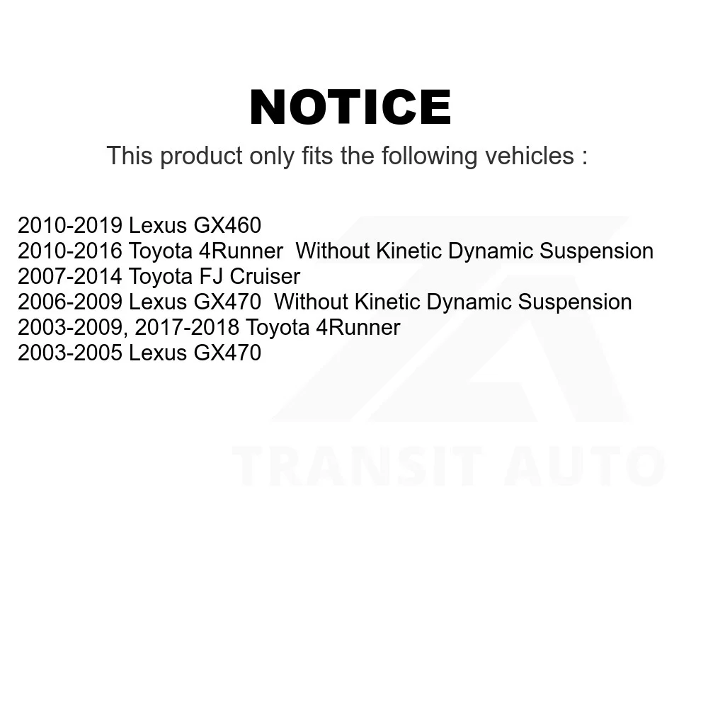 Front Lower & Upper Suspension Ball Joints Kit For Toyota 4Runner Lexus GX460 FJ Cruiser GX470 KTR-101769