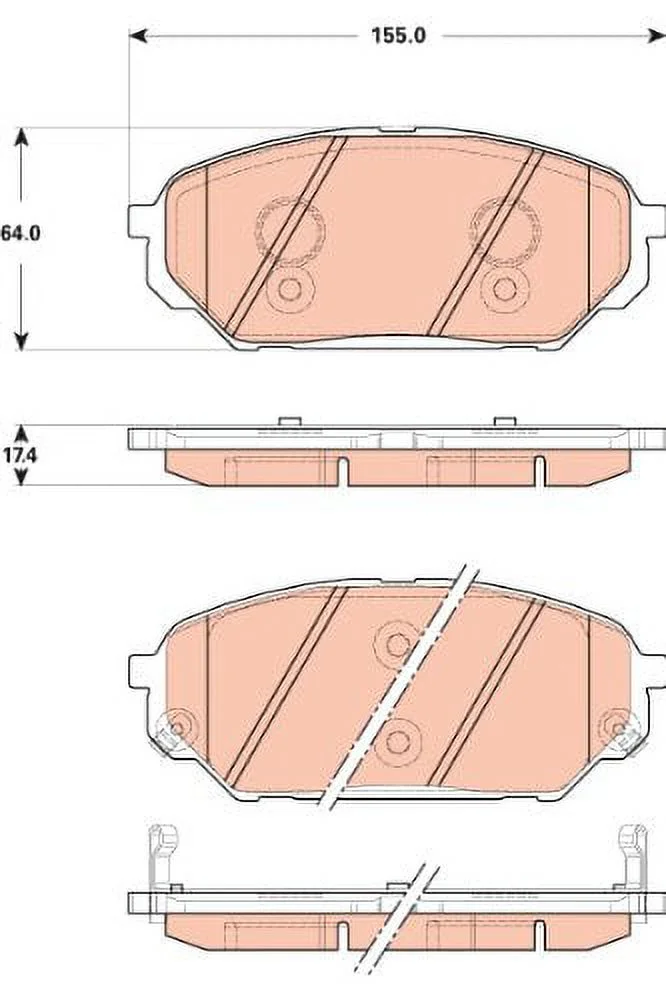 TRW TPC1301 Premium Ceramic Front Disc Brake Pad Set Fits select: 2007-2012 HYUNDAI VERACRUZ