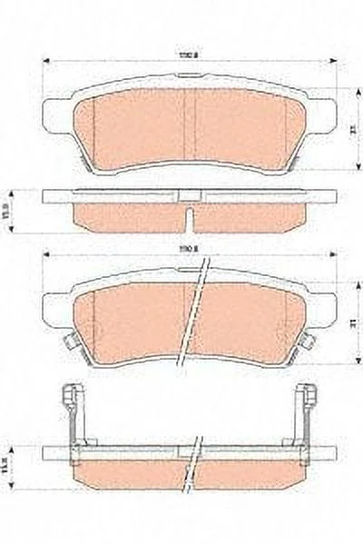 TRW TPC1100 Premium Ceramic Rear Disc Brake Pad Set Fits select: 2005-2017 NISSAN FRONTIER, 2005 NISSAN XTERRA