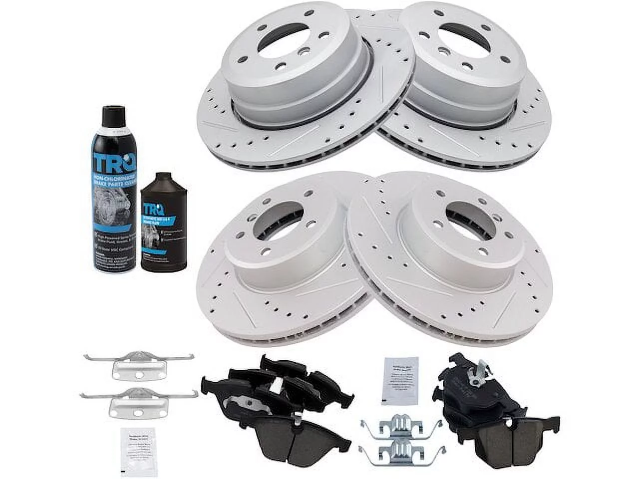 Front and Rear Brake Pad and Rotor Kit - Compatible with 2006 - 2007 BMW 530xi