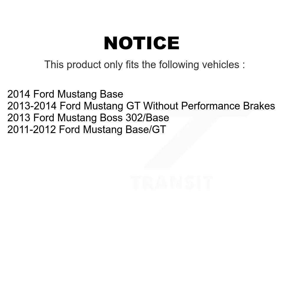Transit Auto Rear Disc Brake Caliper Coated Rotors And Ceramic Pads Kit For Ford Mustang KCG-100144T