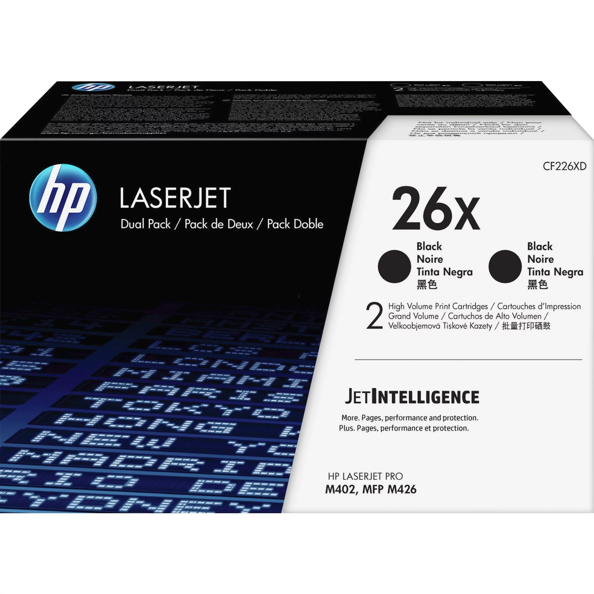 26x (cf226xd) Tonr Cartrdge - Black - Laser - High Yield - 9000 Pages - 2 / Carton