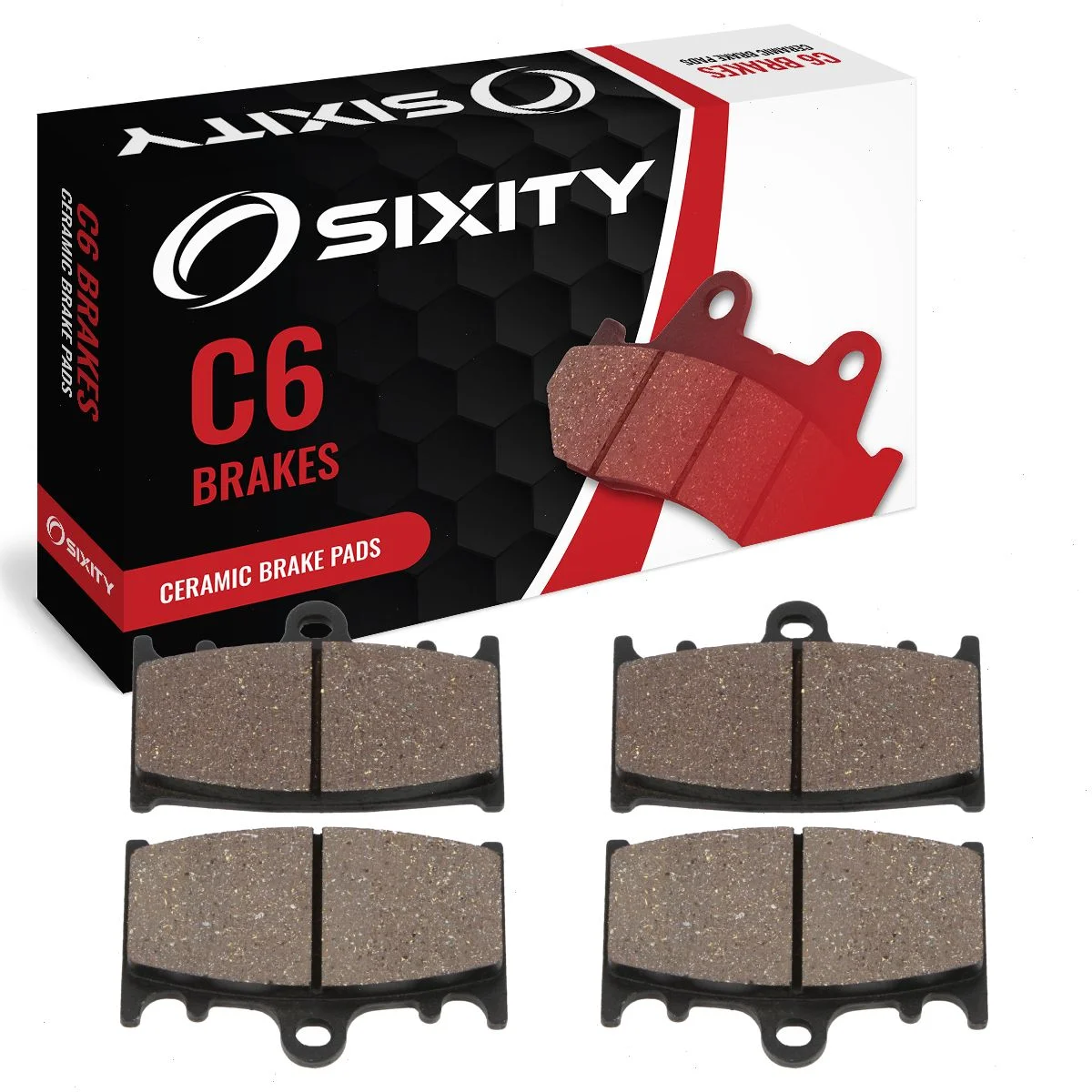 Sixity C6 Ceramic Brake Pads FA158 FA158 Front Rear Replacement Kit Full Complete